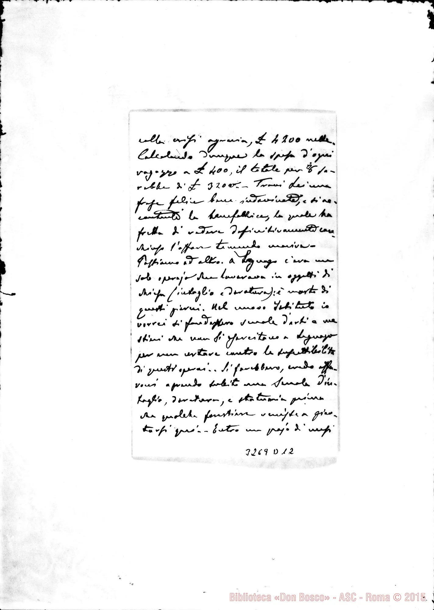 Fotogramma D 12 — Don Davide Demassari-Rev.mo Sig. Legnago, 22-06-1895 Autogr. Rua