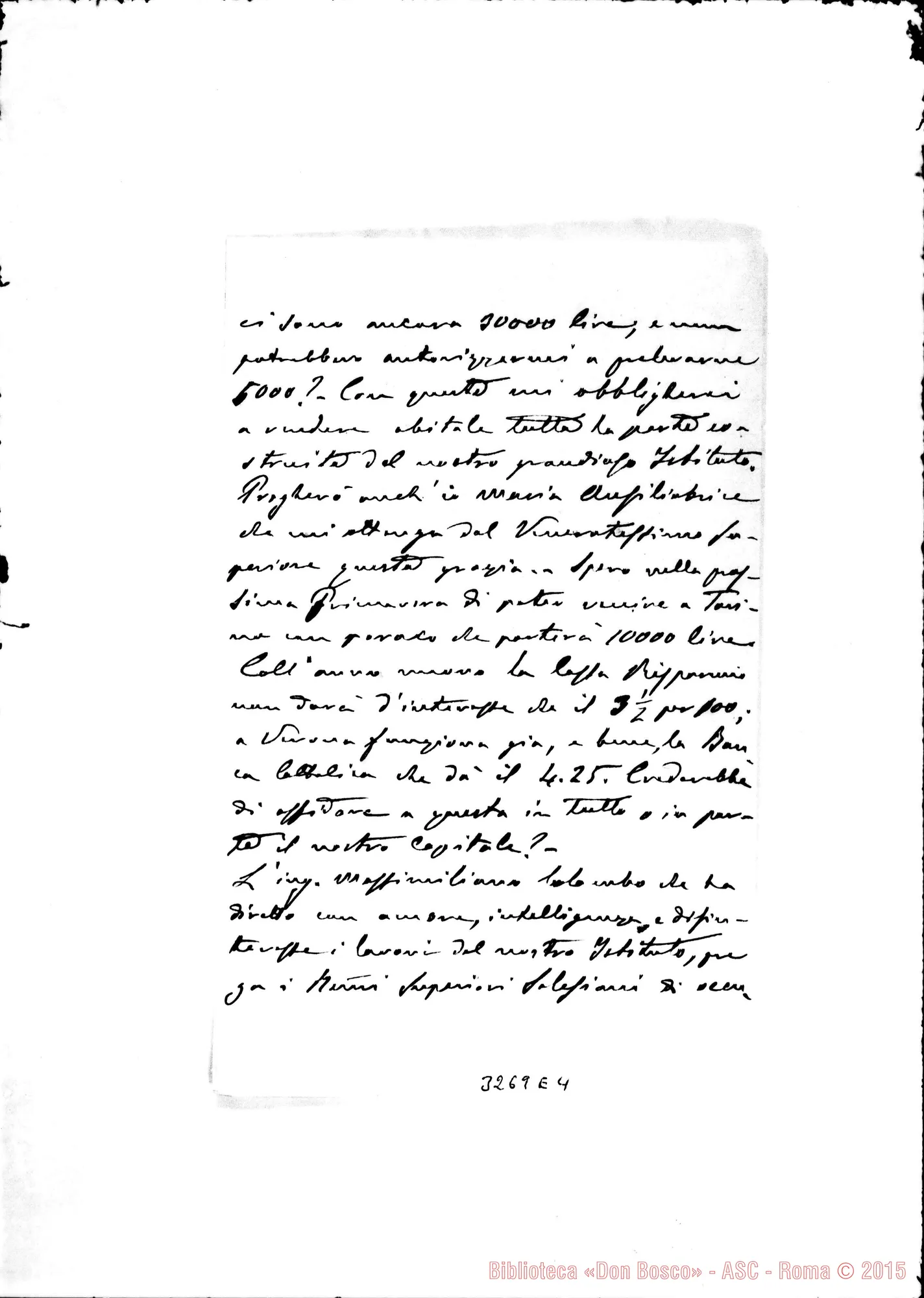 Fotogramma E 4 — Don Davide Demassari-Rev.mo Sig. Legnago, 7-12-1895