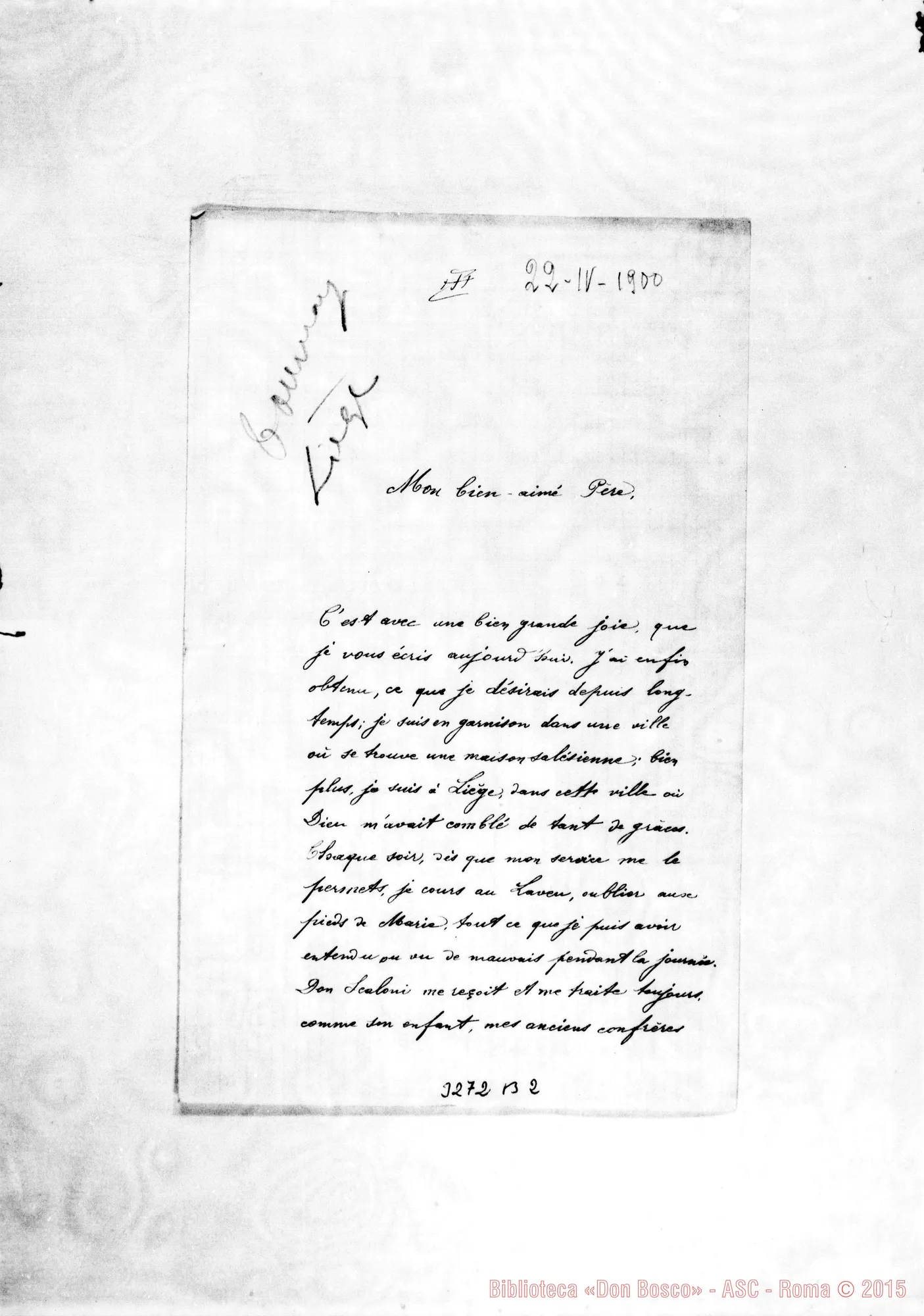 Fotogramma B 2 — H. Delaire-Révérend Père. Liège, 22-04-1900
