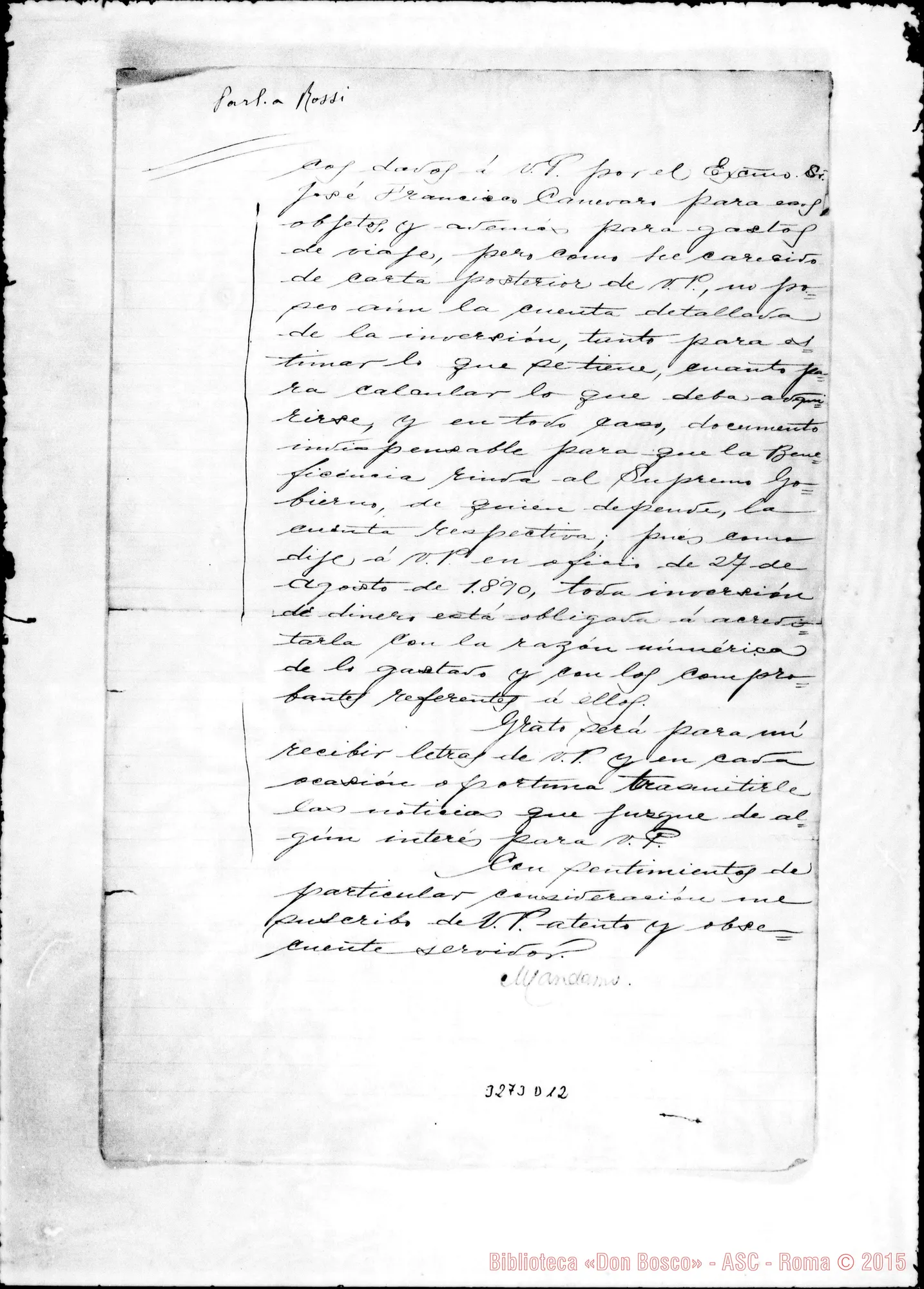 Fotogramma D 12 — M. Candamo-Don Rua. Lima, 11-01-1892