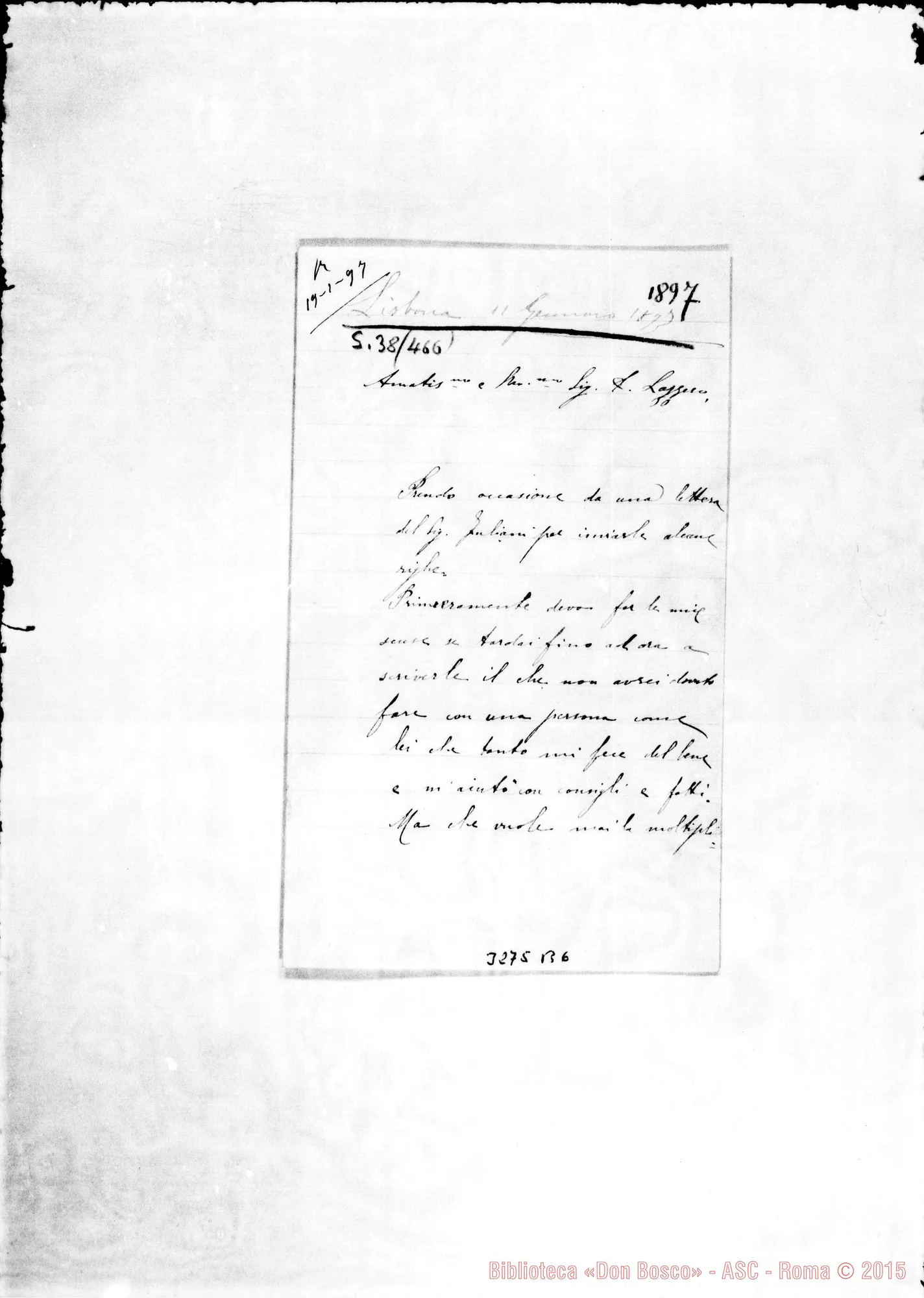 Fotogramma B 6 — Don Giovanni Barilari-Don Lazzero. Lisbona, 11-01-1897