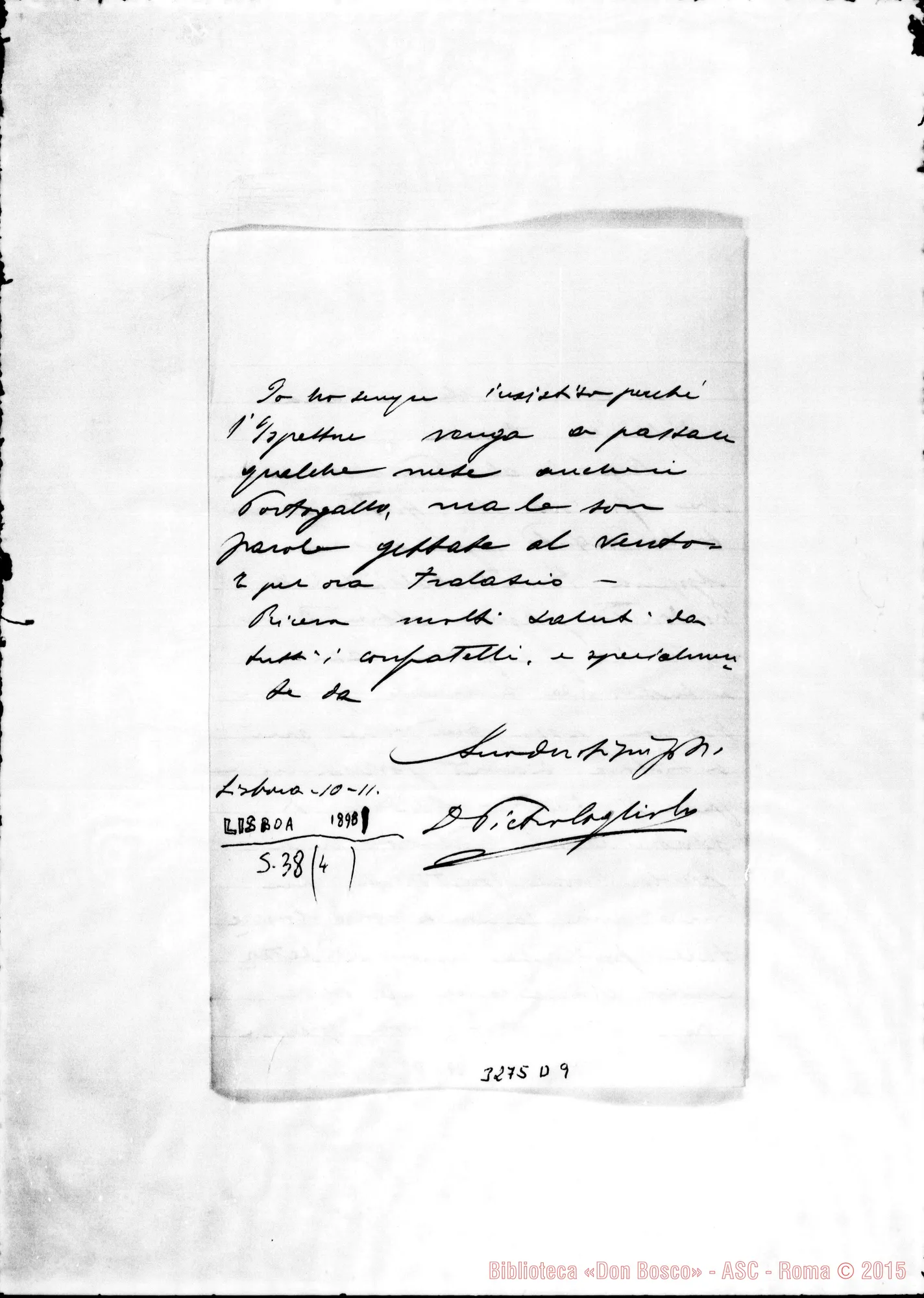 Fotogramma D 9 — Don Pietro Cogliolo-Don Barberis. Lisbona, 10-11-1898
