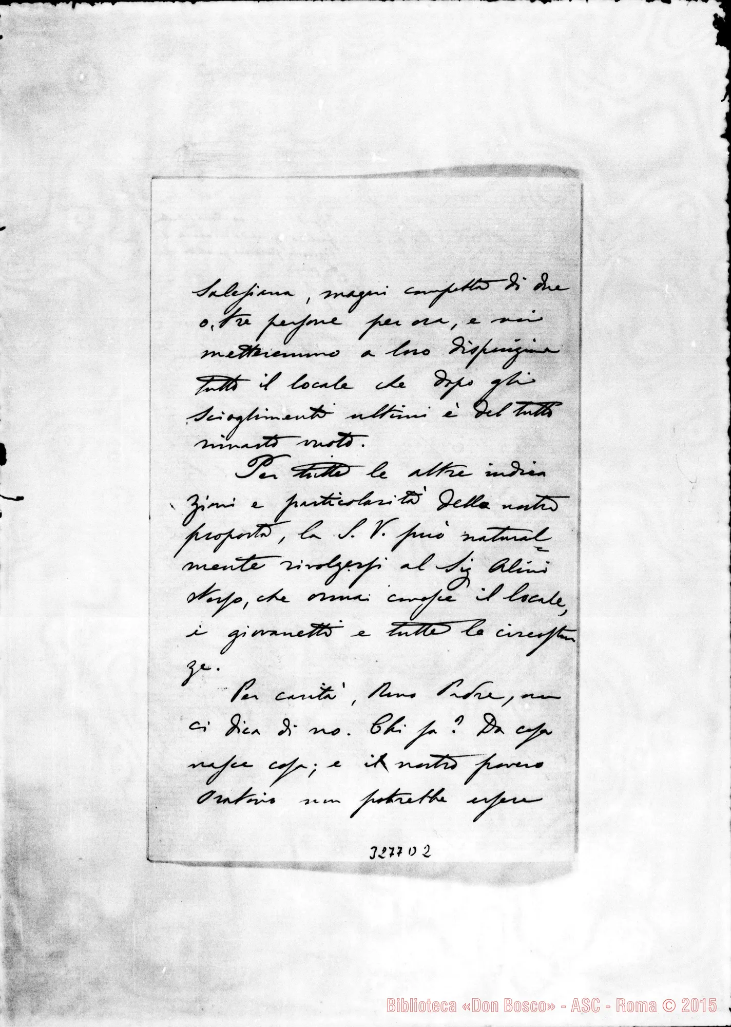 Fotogramma D 2 — Tommaso Pate-Rev.mo Padre. Livorno, 15-06-1898 Autogr. Rua