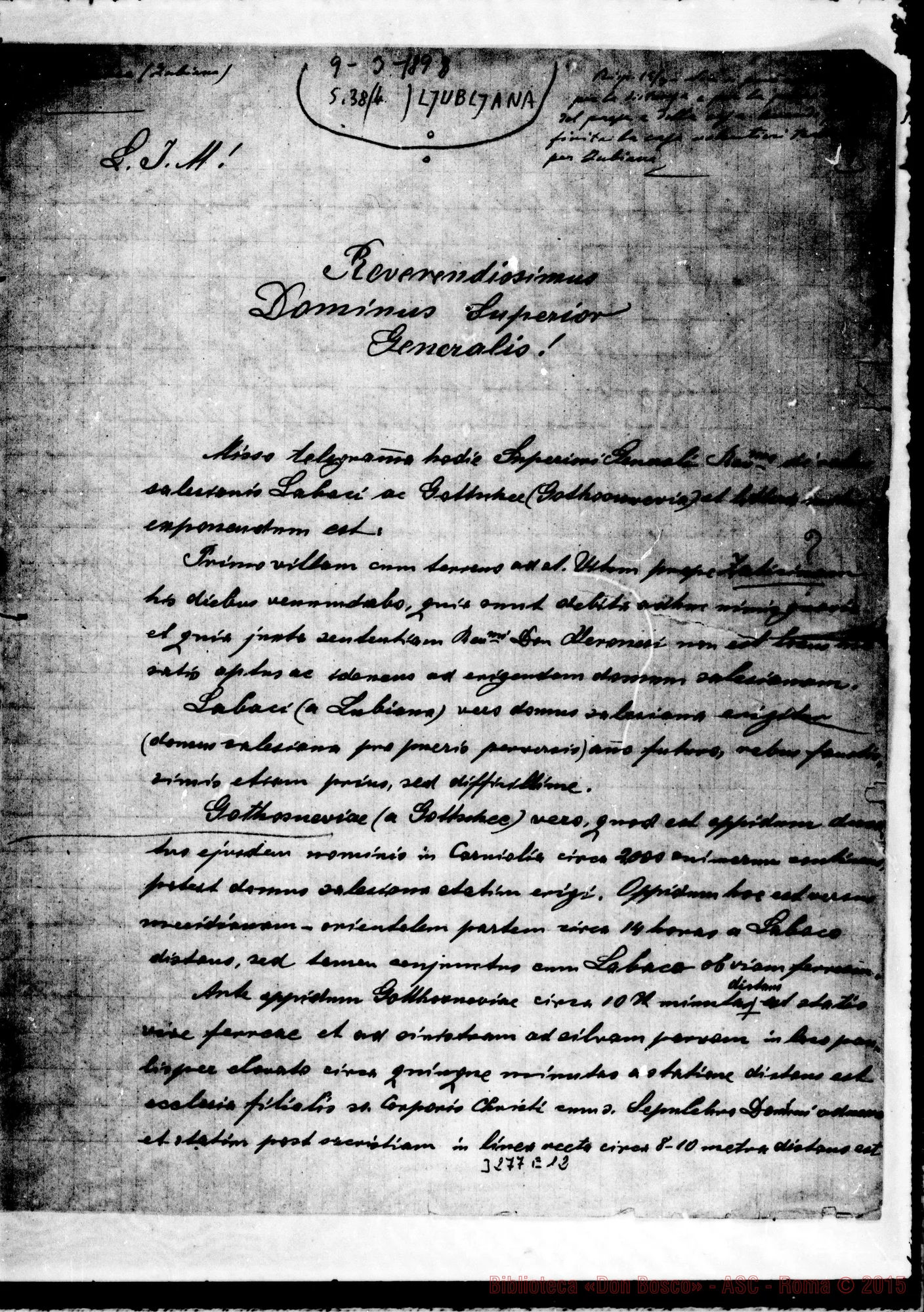 Fotogramma E 12 — Ljubljana: Joannes Smrekar-Don Rua. Labaci, 9-12-1898