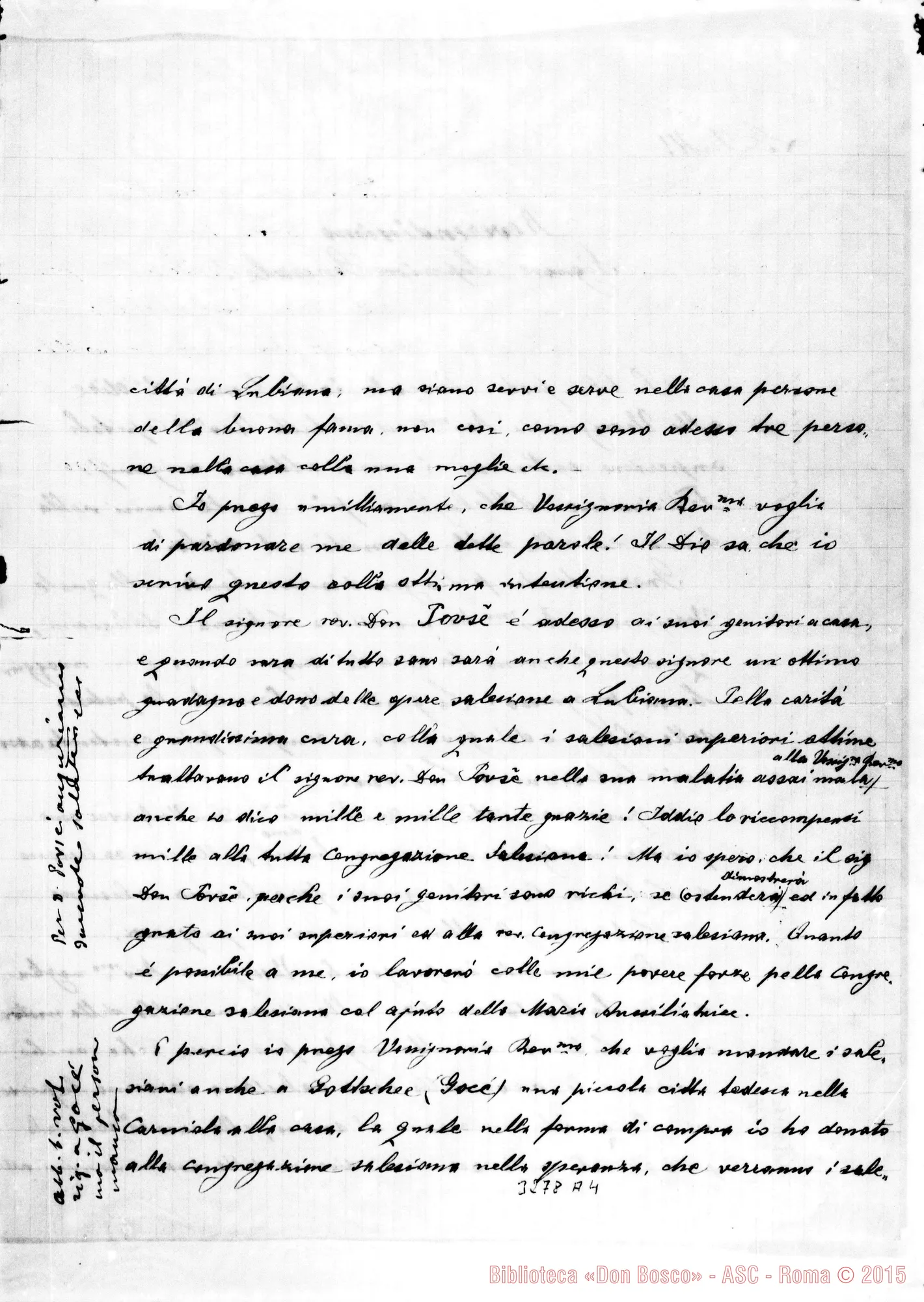 Fotogramma A 4 — Joannes Smrekar-Don Rua. Lubiana, 13-04-1903 Autografi Rua