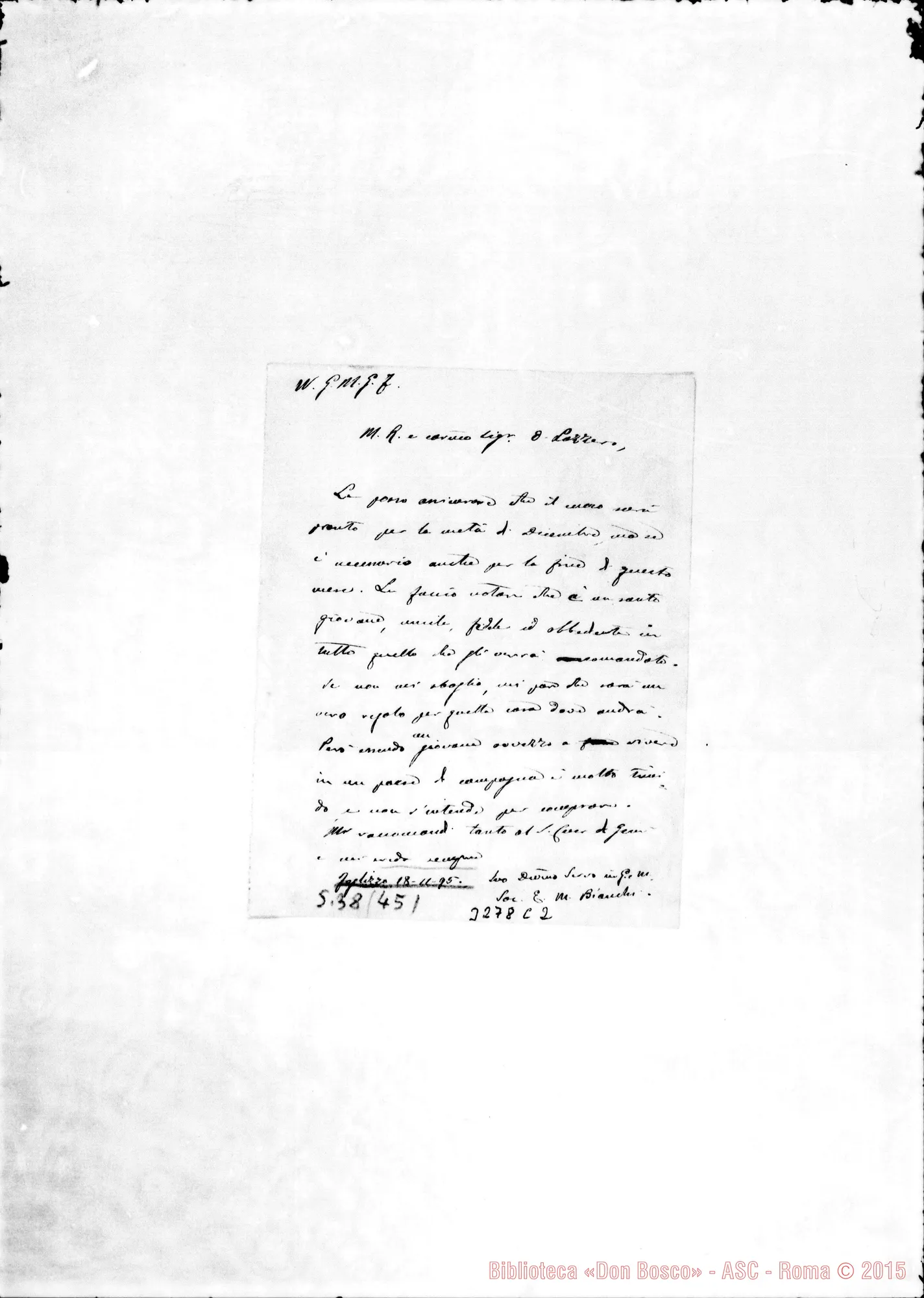 Fotogramma C 2 — Don Eugenio Bianchi-Don Lazzero. Foglizzo, 18-11-1895