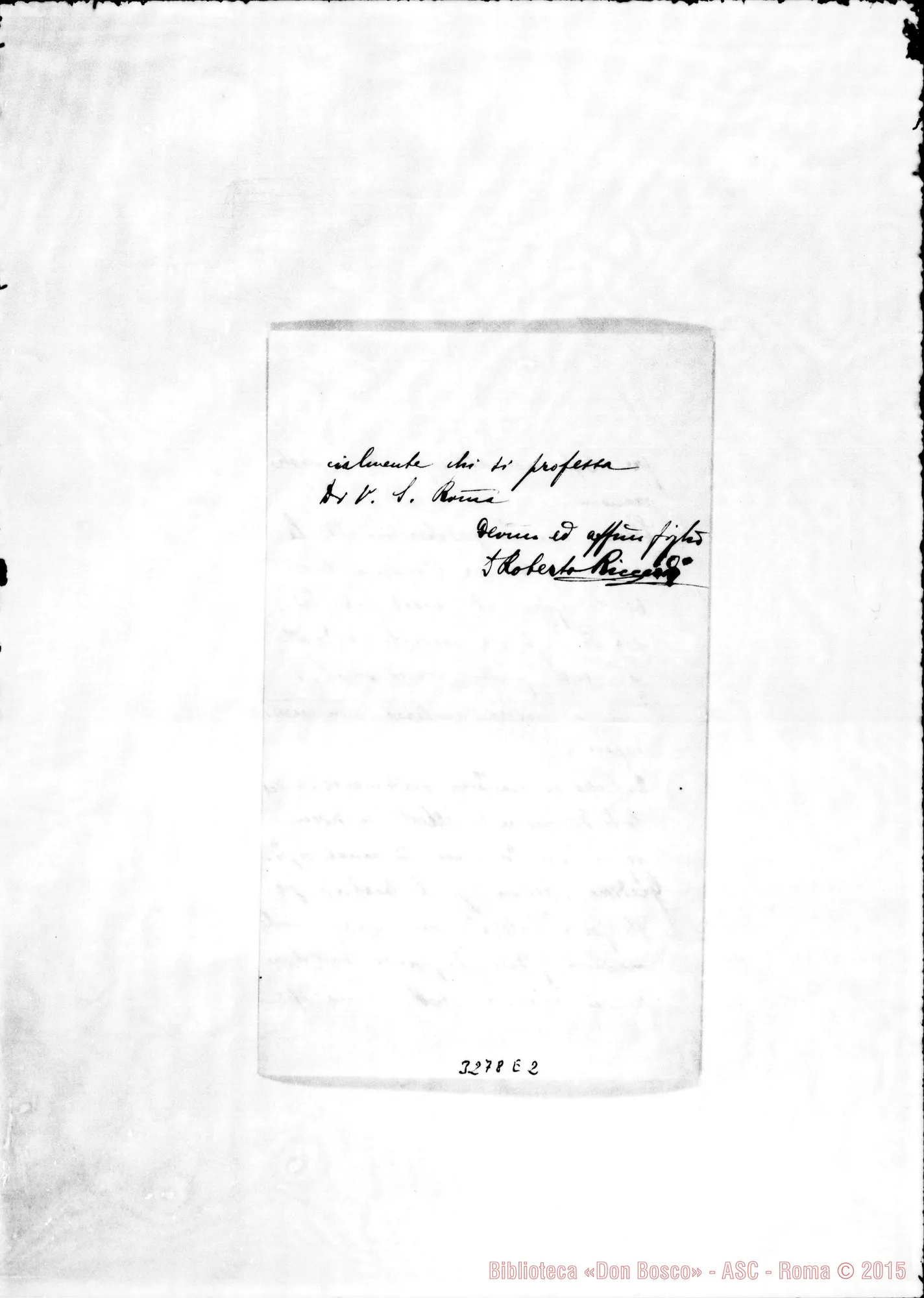 Fotogramma E 2 — Don Roberto Riccardi-Don Barberis. Lombriasco, 30-01-1899
