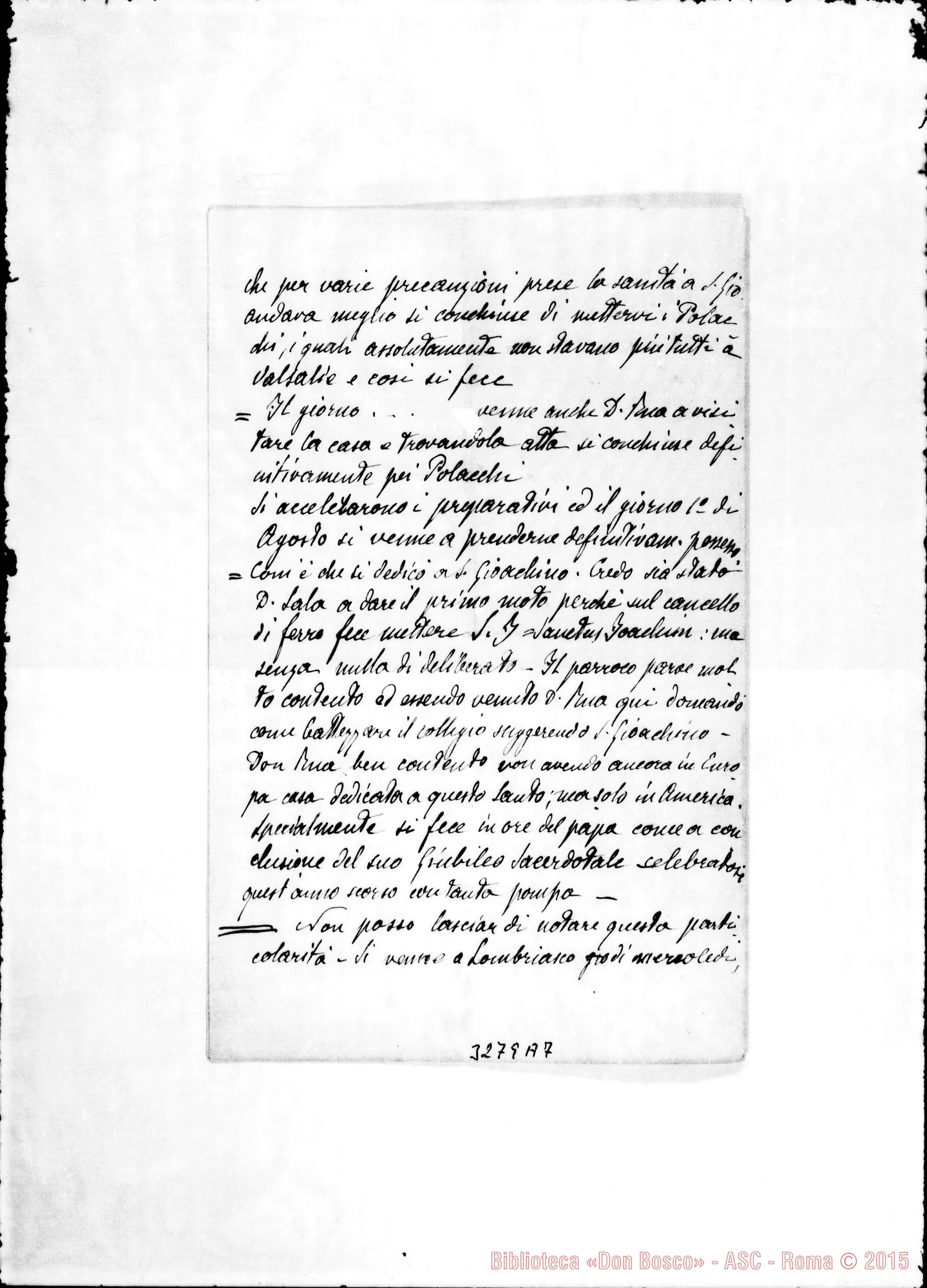 Fotogramma A 7 — Notizie su Lombriasco. Ms. in gran parte di Don Barberis