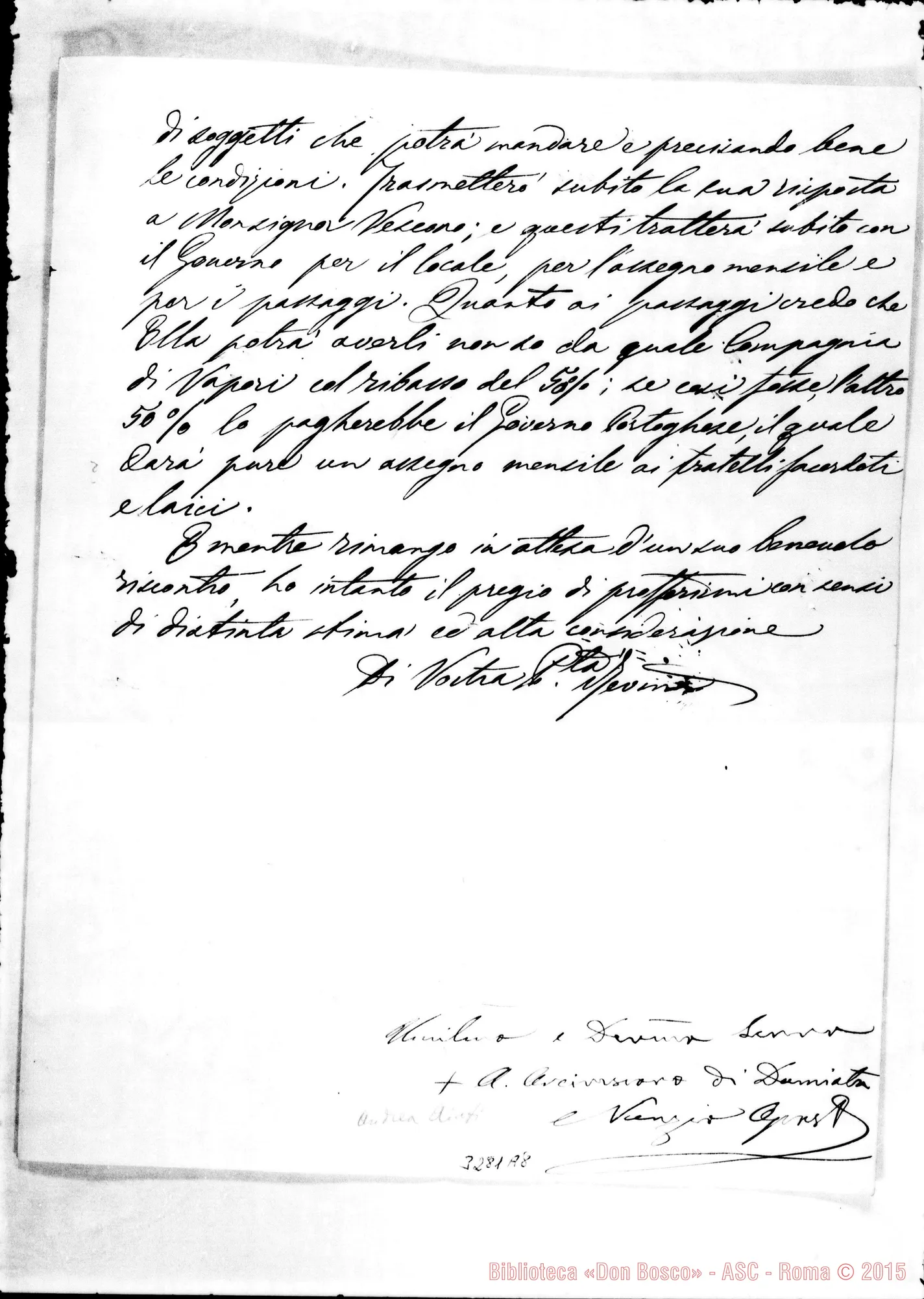 Fotogramma A 8 — Macao: Andrea Aiuti, arciv. Nunzio Apost.-Don Rua. Lisbona, 25-05-1899 Autogr. Rua