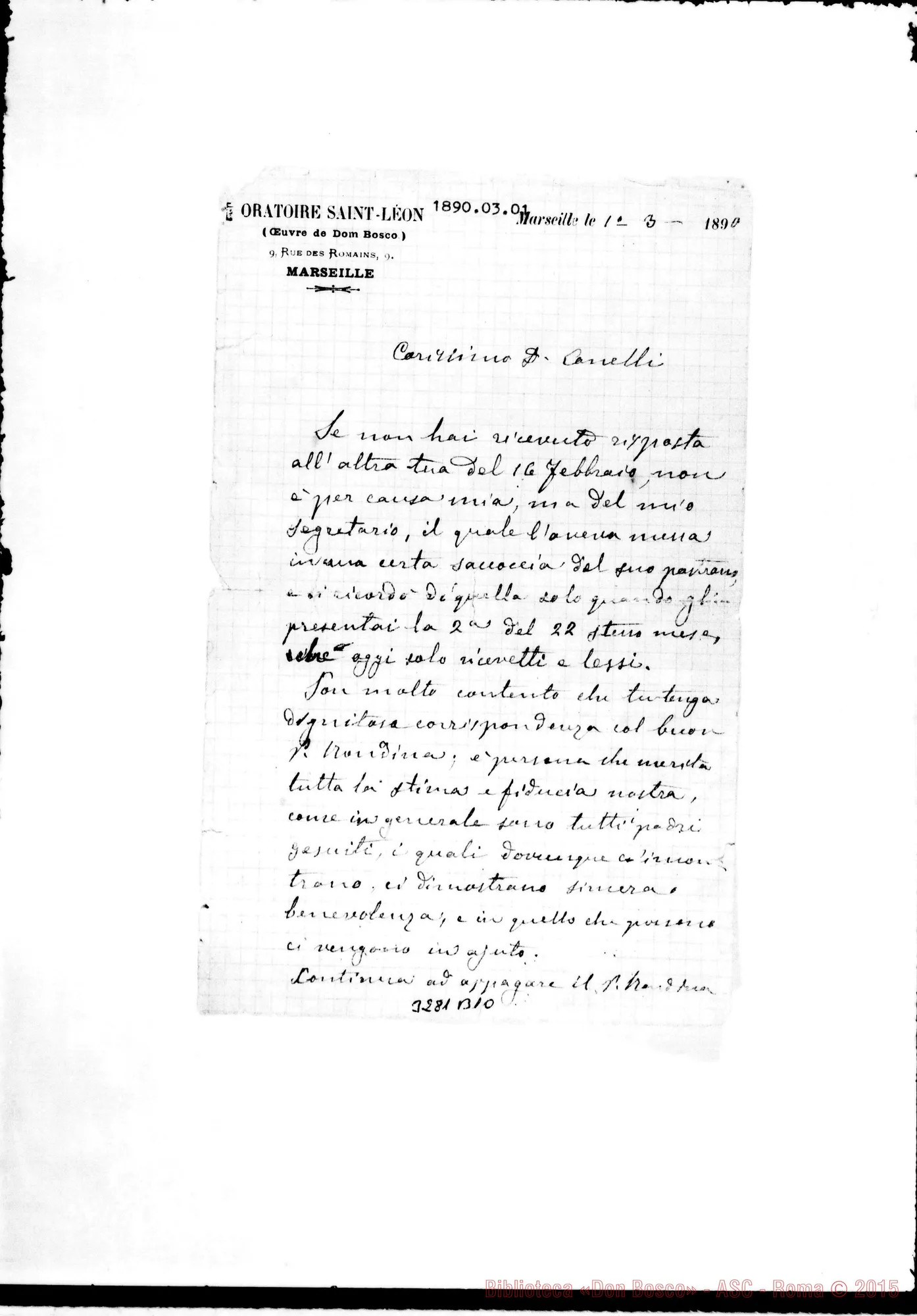 Fotogramma B 10 — A Don Conelli, senza firma. Marseille, 1-03-1890