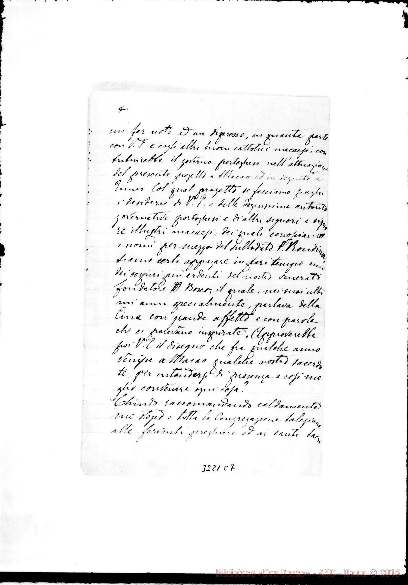 Fotogramma C 7 — Don Rua-Eccellenza Rev.ma. Torino, 3-10-1890 Copia