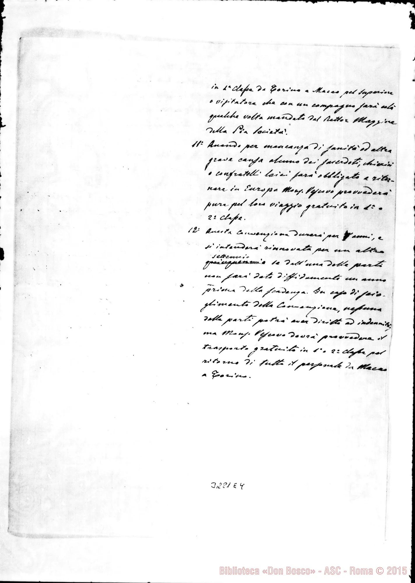 Fotogramma E 4 — Don Durando: Progetto di Convenzione. 1899