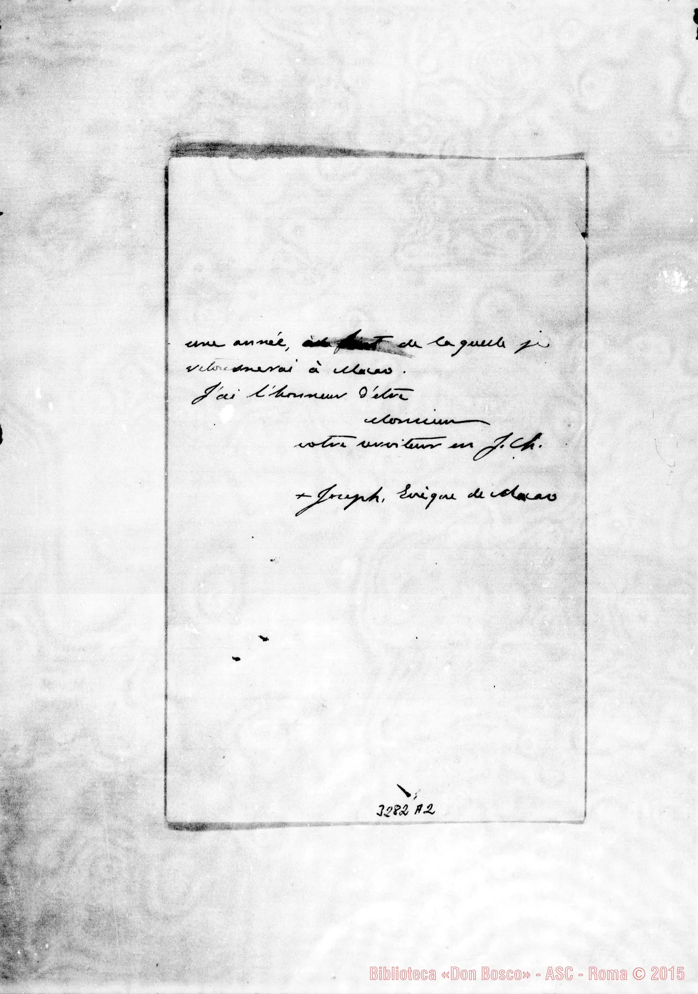 Fotogramma A 2 — Giuseppe de Carvalho, vesc.-Rev.mo Padre. Macao, 30-11-1900