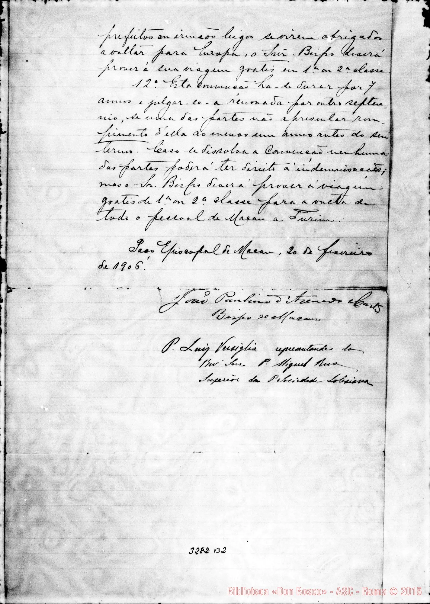 Fotogramma B 2 — Contratto tra il Vesc. di Macao E Don Versiglia