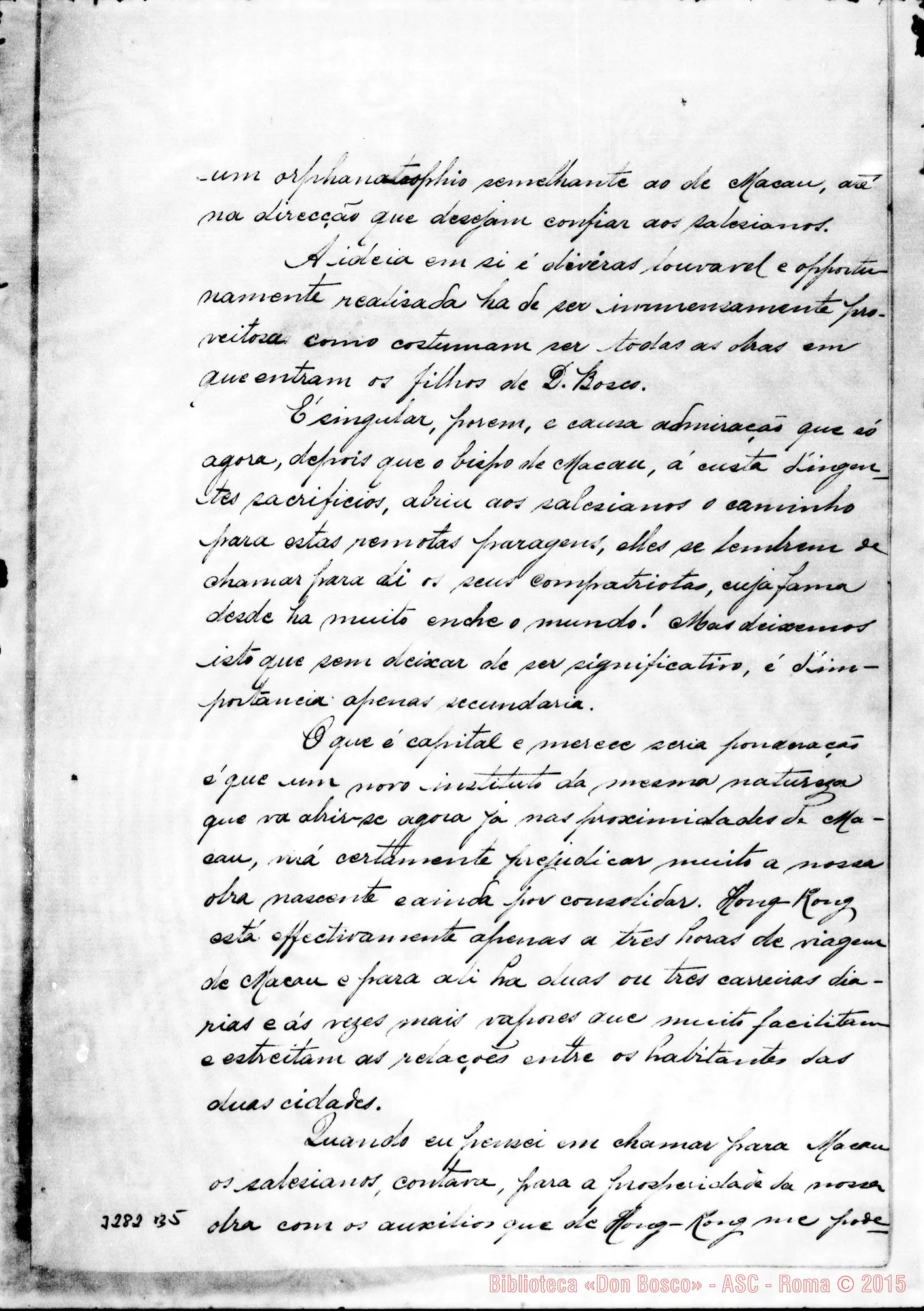 Fotogramma B 5 — Giov. P. de Azevedo, vesc.-Don Rua. Macao, 16-11-1906. Segue traduzione con autogr. Rua.