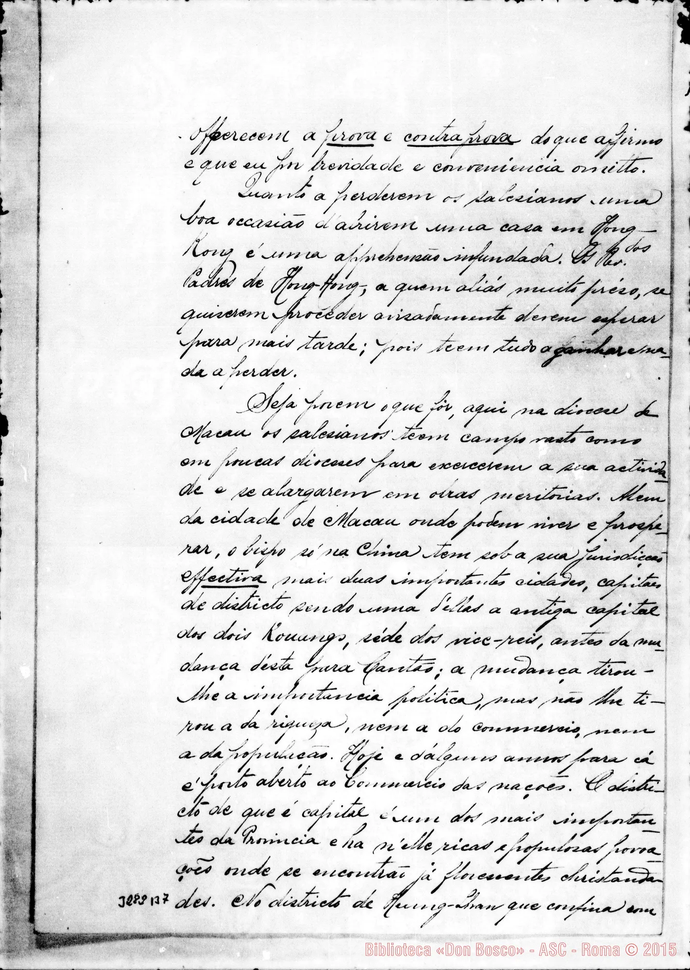 Fotogramma B 7 — Giov. P. de Azevedo, vesc.-Don Rua. Macao, 16-11-1906. Segue traduzione con autogr. Rua.