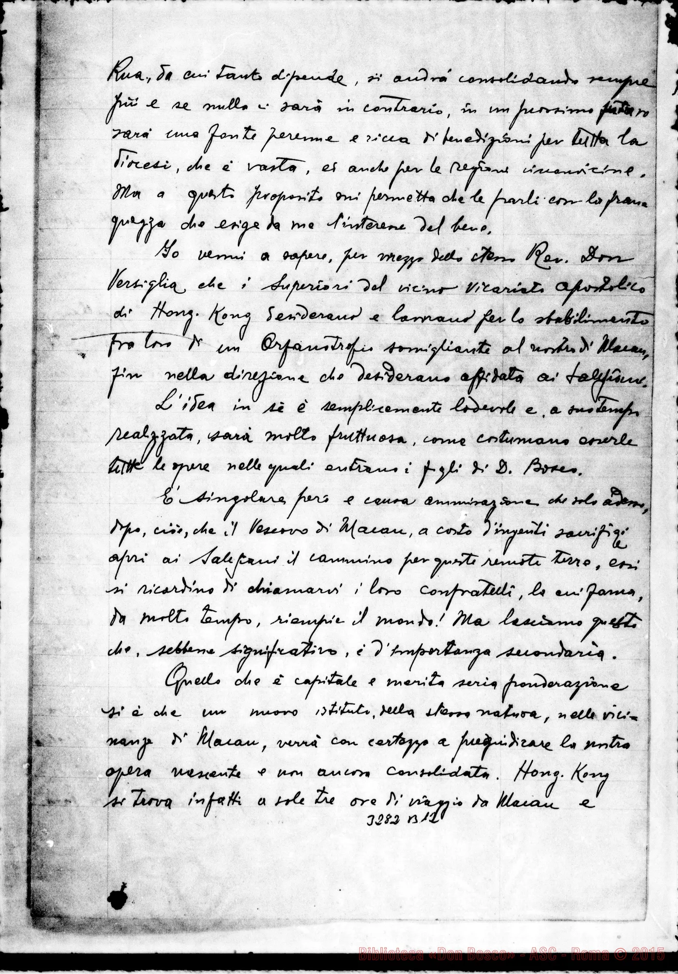 Fotogramma B 12 — Giov. P. de Azevedo, vesc.-Don Rua. Macao, 16-11-1906. Segue traduzione con autogr. Rua.