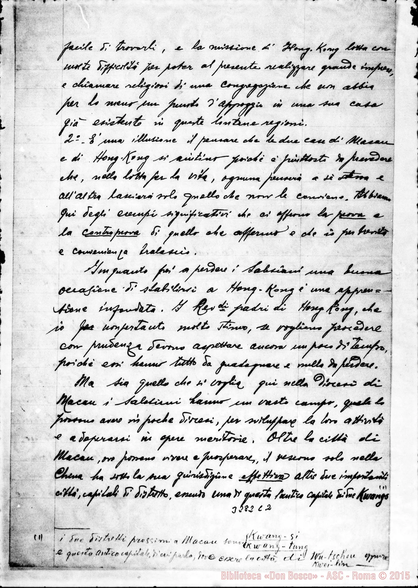 Fotogramma C 2 — Giov. P. de Azevedo, vesc.-Don Rua. Macao, 16-11-1906. Segue traduzione con autogr. Rua.