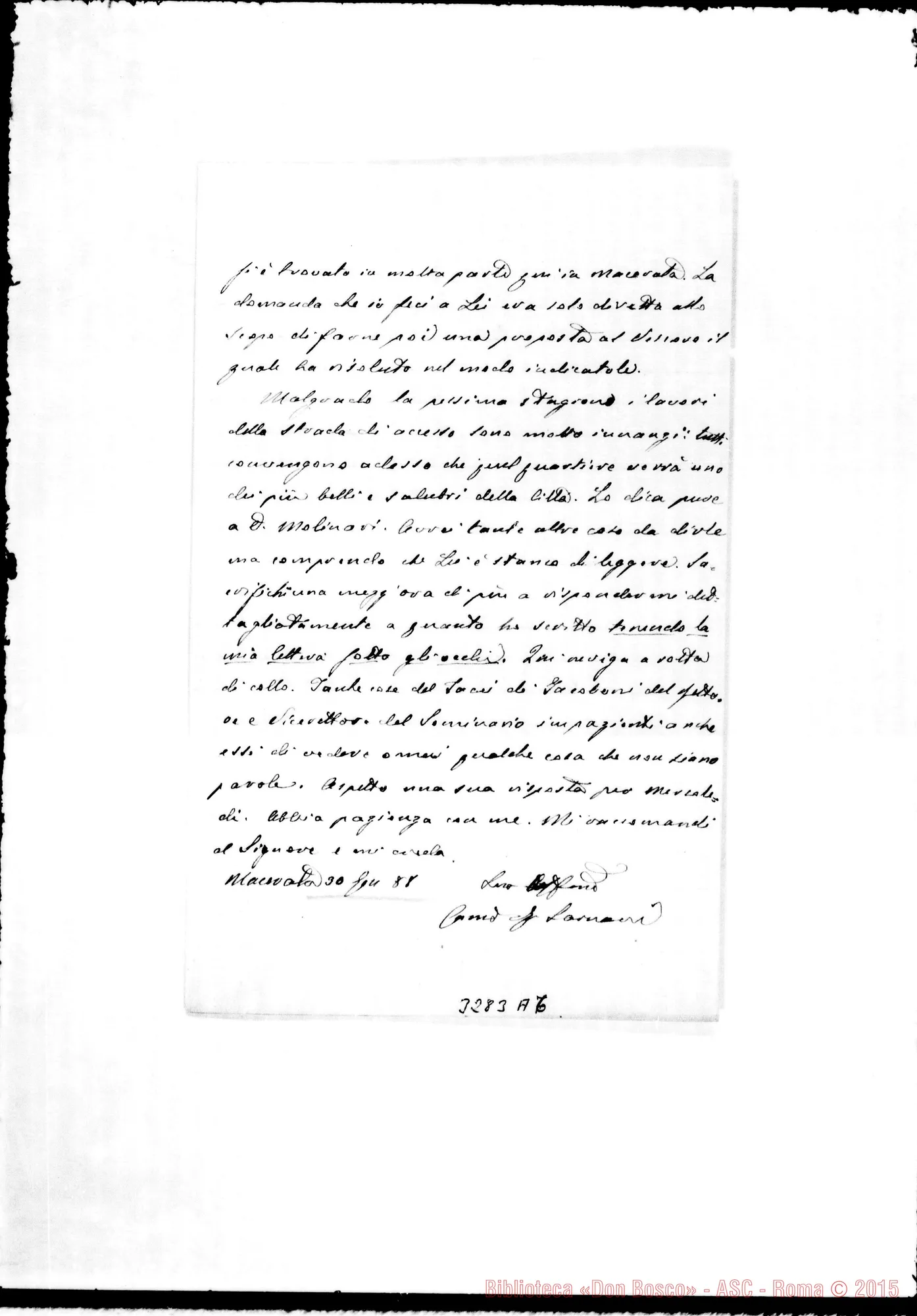 Fotogramma A 6 — Can. Don Sarnari Raniero-Don G.B. Rinaldi. Macerata, 30-01-1888
