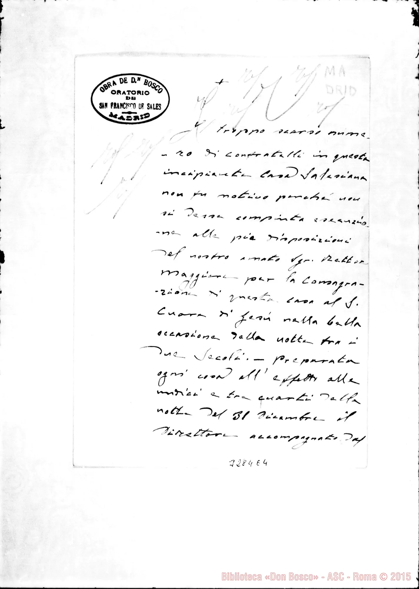 Fotogramma E 4 — Don Ernesto Oberti: relazione. Madrid, 10-01-1901