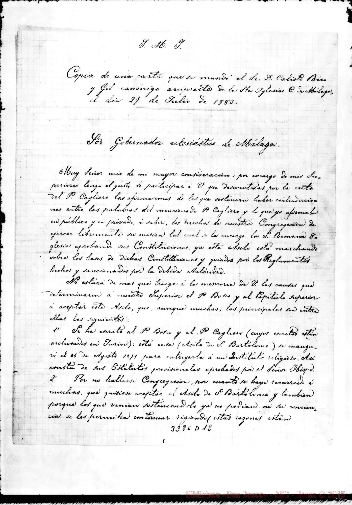Fotogramma D 12 — Don Juan Branda-Gobernador eclesiástico de Málaga. Lug. 1883 Copia