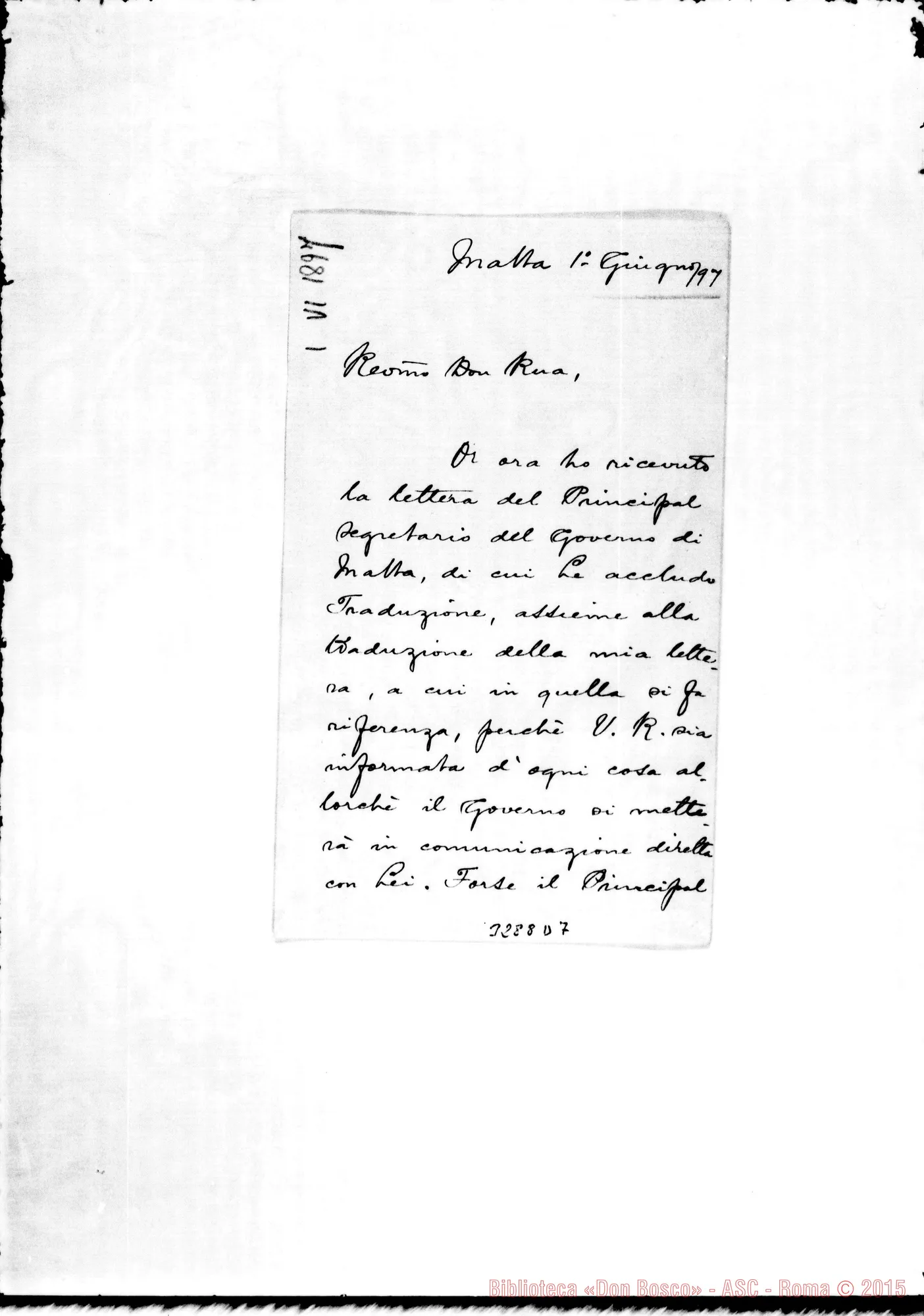 Fotogramma D 7 — Don Alfonso M. Galea-Don Rua. Malta, 1-06-1897