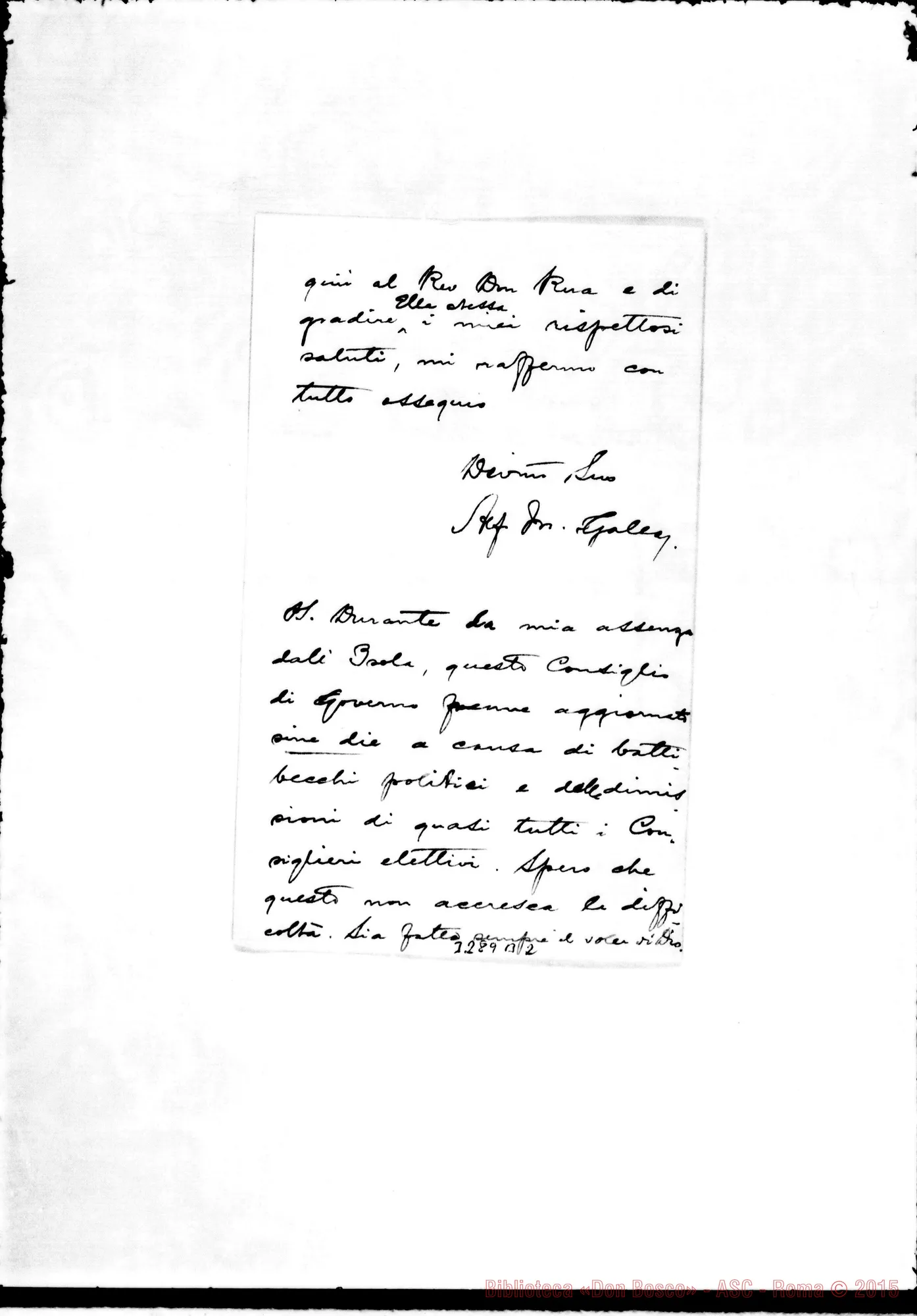 Fotogramma B 2 — Don Alfonso M. Galea-Don Durando. Malta, 3-05-1898