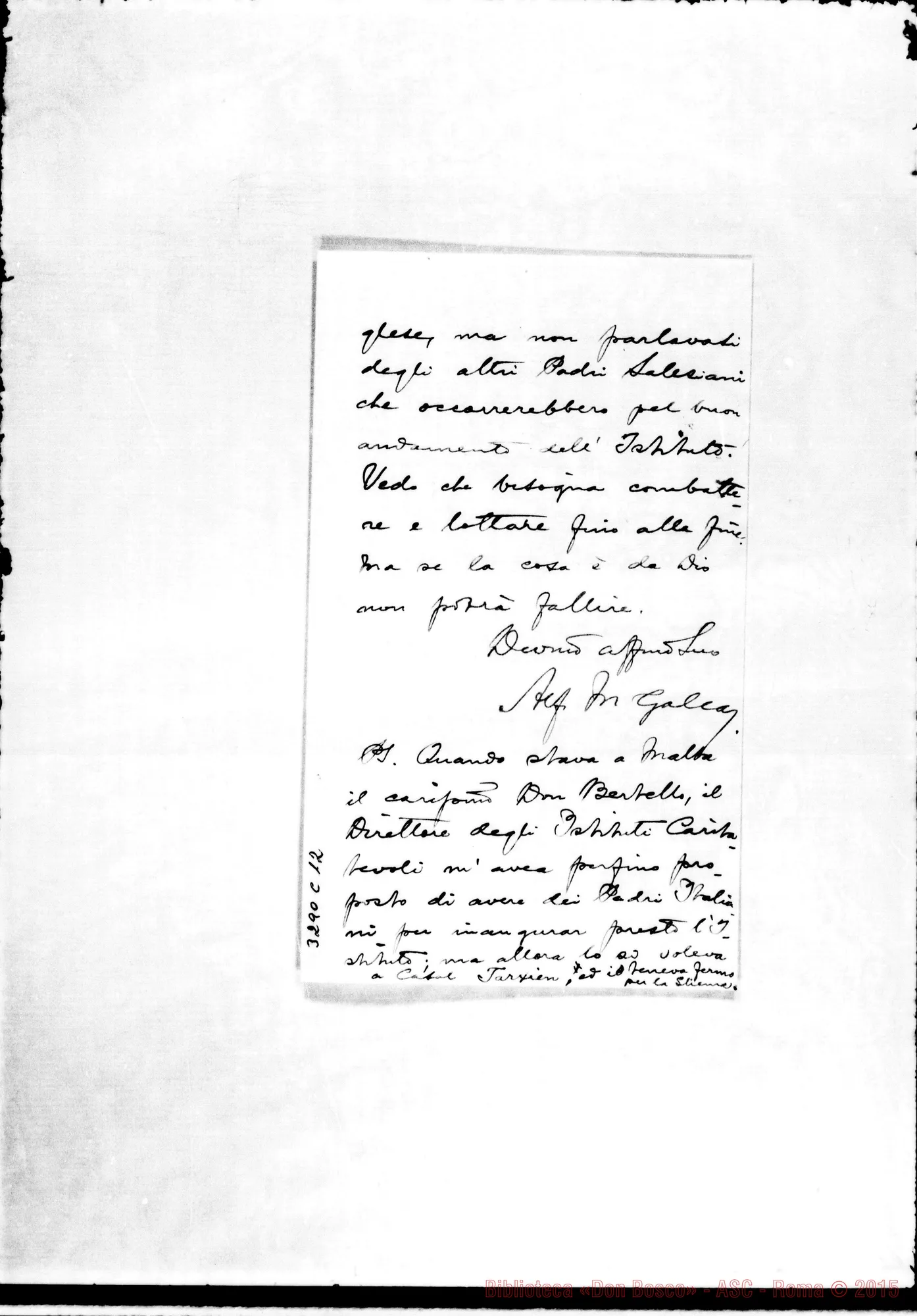 Fotogramma C 12 — Don Alfonso M. Galea-Don Durando. Roma, 8-04-1900