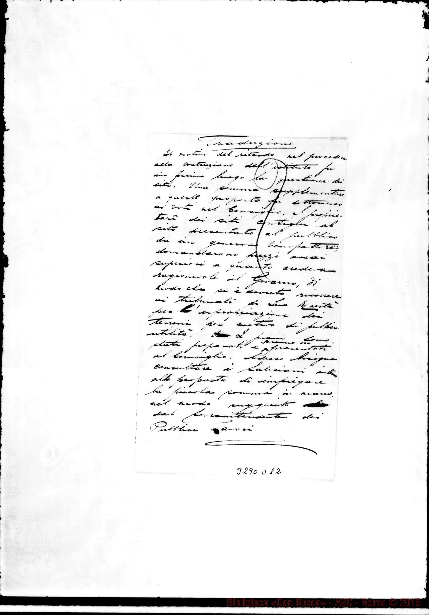 Fotogramma D 12 — Minute di lettere