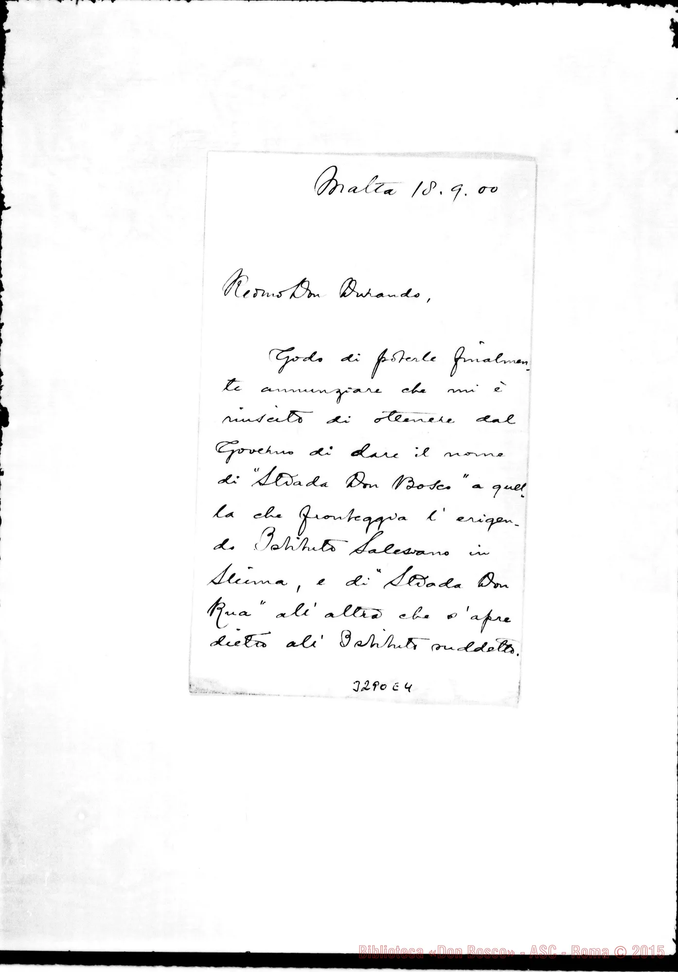 Fotogramma E 4 — Don Alfonso M. Galea-Don Durando. Malta, 18-09-1900