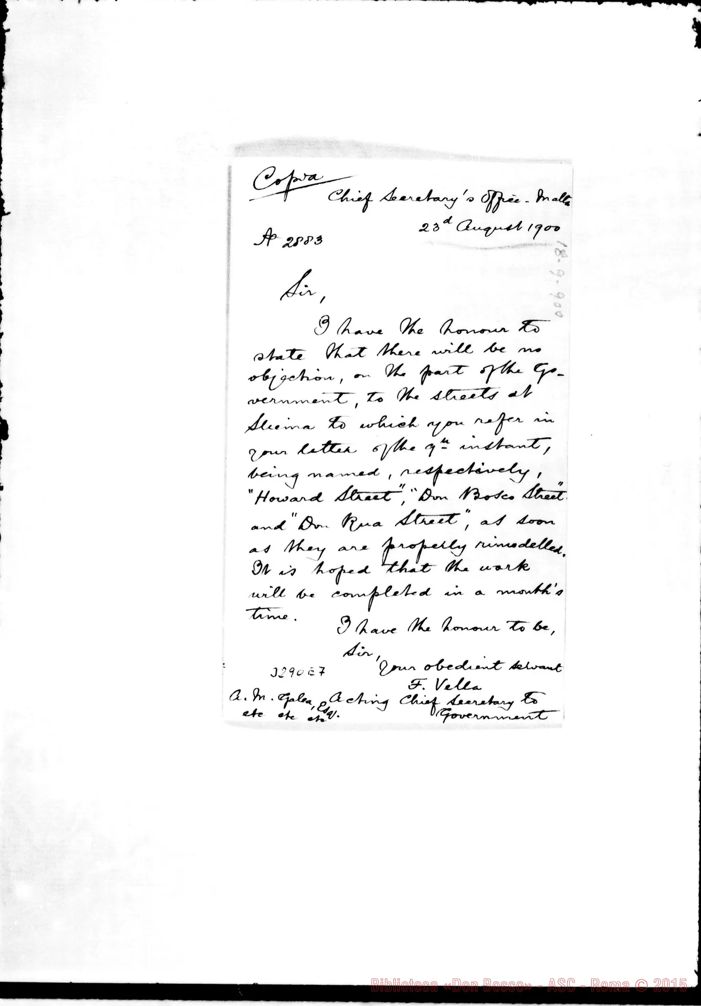 Fotogramma E 7 — Don Alfonso M. Galea-Don Durando. Malta, 18-09-1900