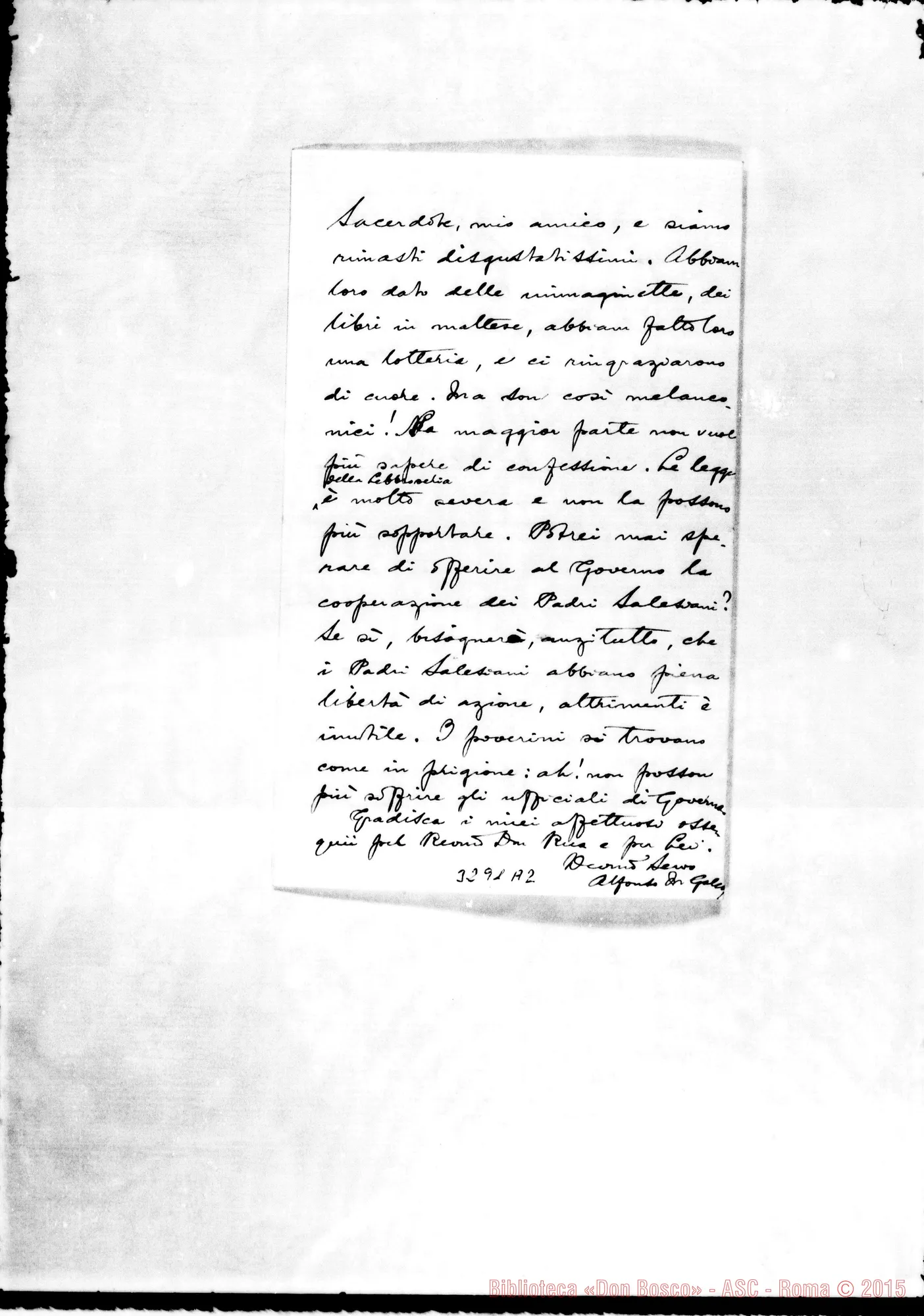 Fotogramma A 2 — Don Alfonso M. Galea-Don Durando. Malta, 2-03-1901
