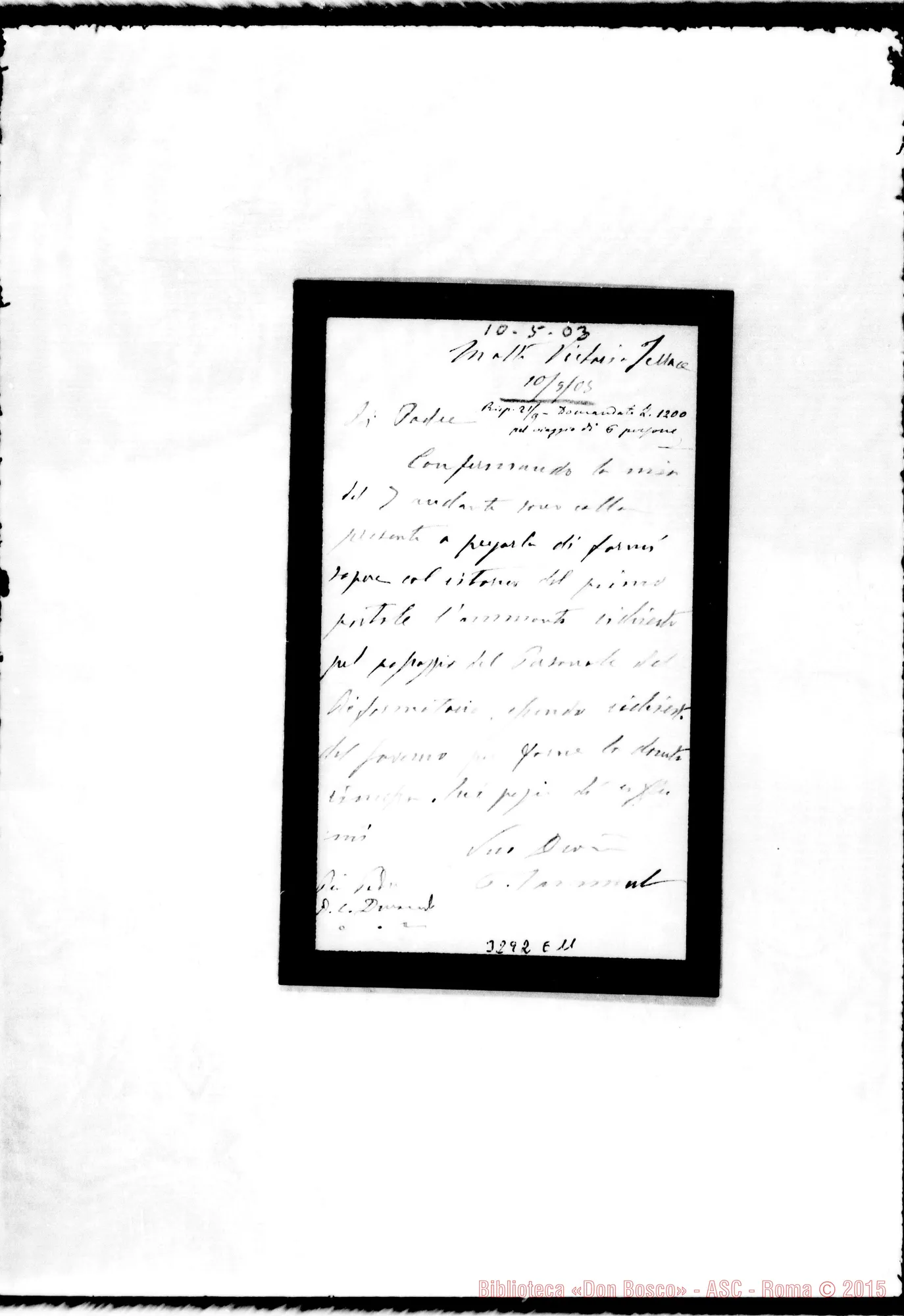 Fotogramma E 11 — Paolo Sammut-Rev.do Padre. Malta, 10-05-1903