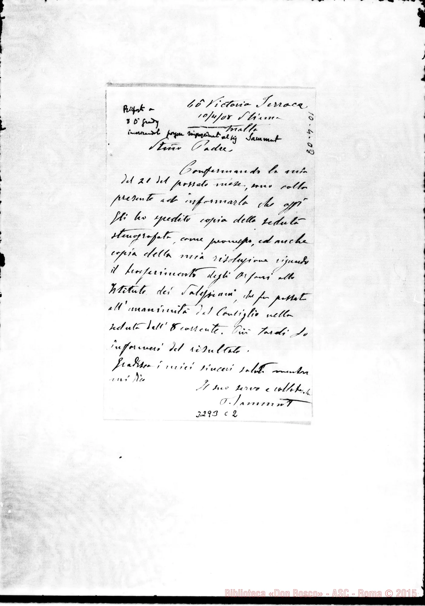 Fotogramma C 2 — Paolo Sammut-Rev.mo Padre. Malta, 10-04-1908