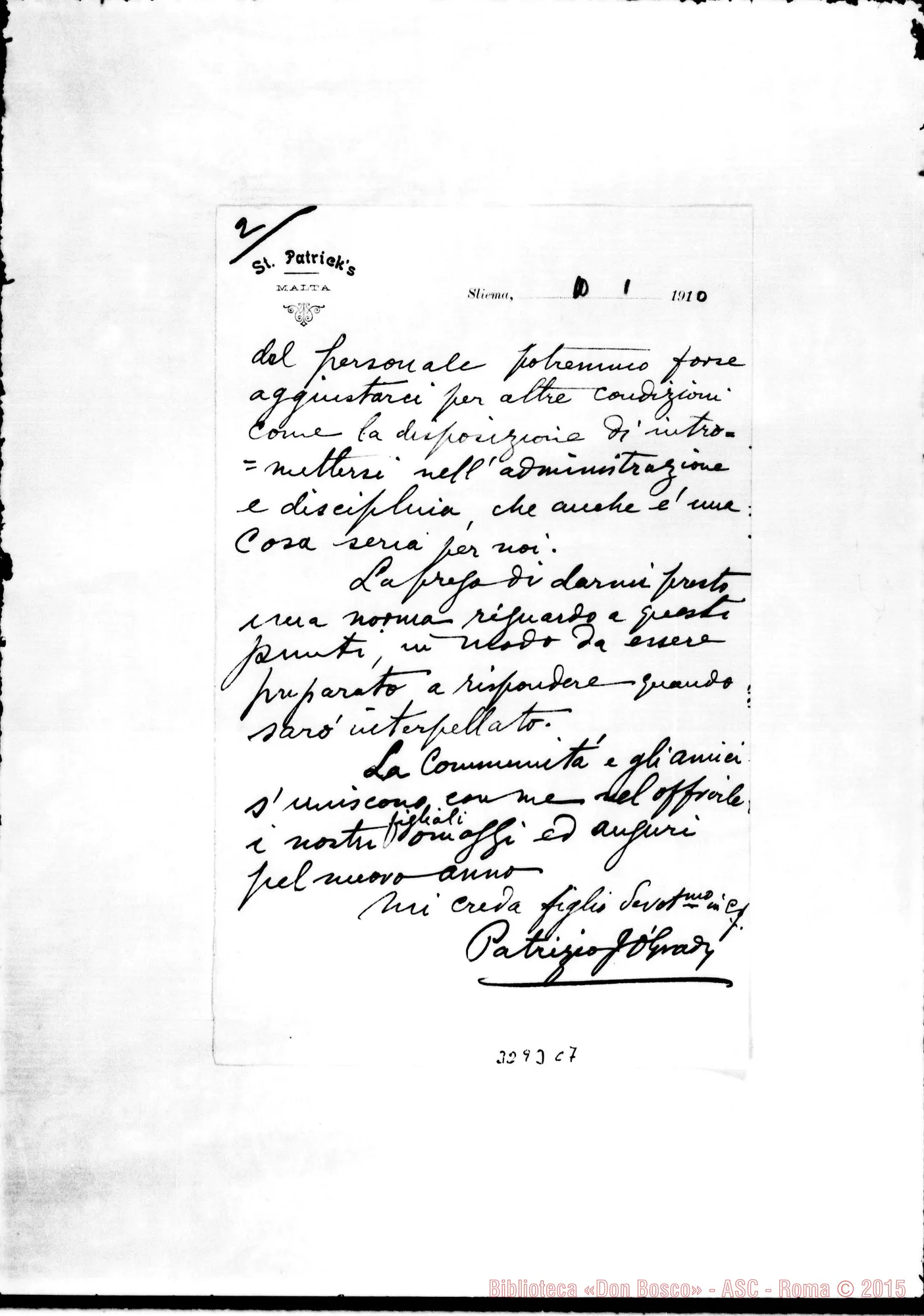 Fotogramma C 7 — Don Patrizio O’Grady-Don Rua. Sliema, 10-01-1910