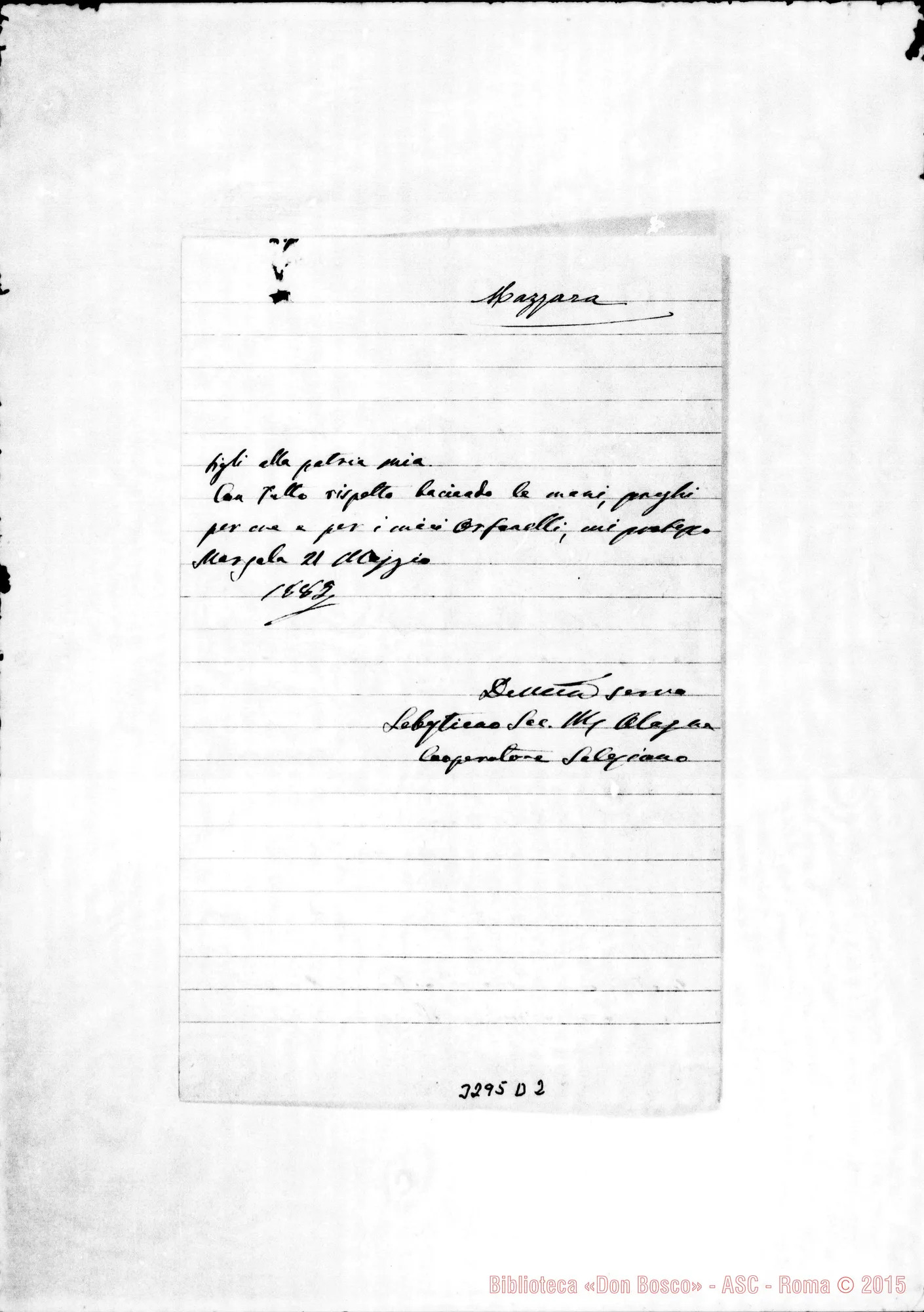 Fotogramma D 2 — Don Sebastiano Alagna-Don Rua. Marsala, 14-09-1889