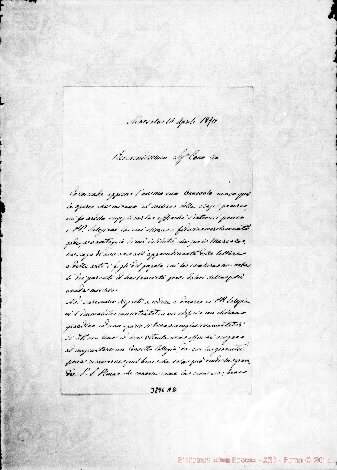 Fotogramma A 2 — Comitato-Don Rua. Marsala, 10-04-1890