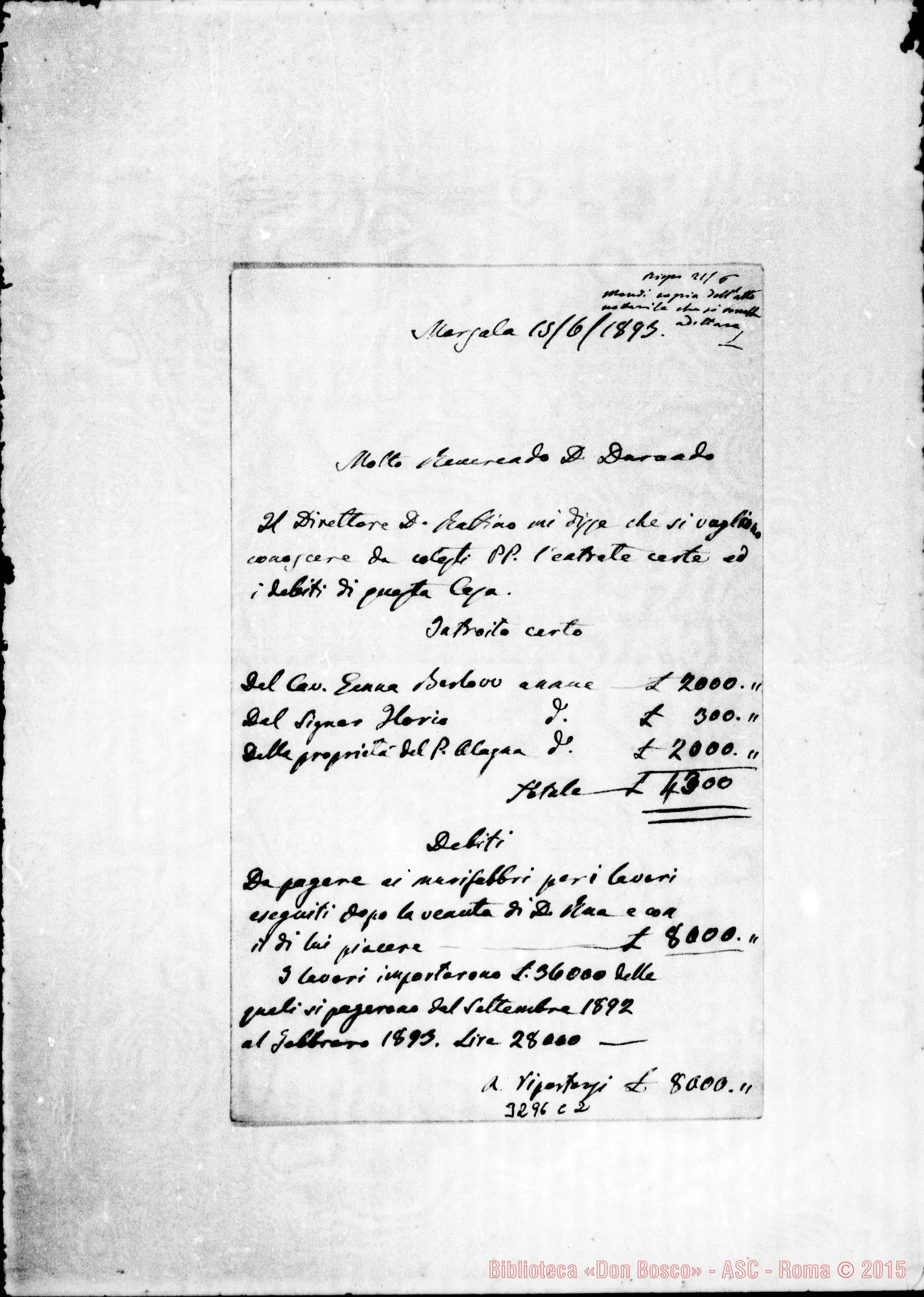 Fotogramma C 2 — Don Sebastiano Alagna-Don Durando. Marsala, 15-06-1893