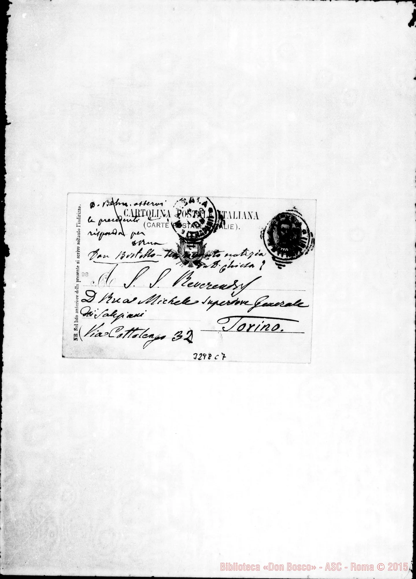 Fotogramma C 7 — Angelina Titone-Don Rua. Marsala, 14-01-1899 Autogr. Rua