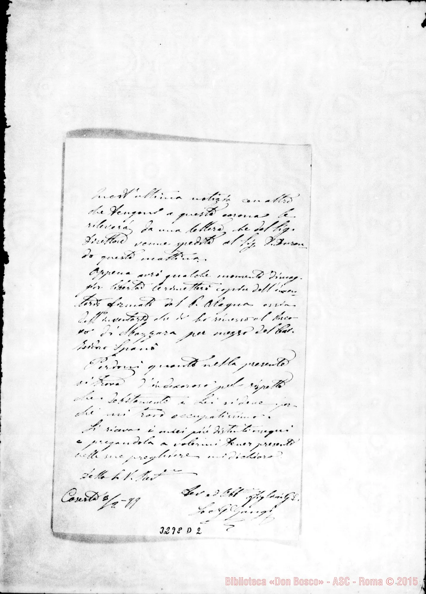 Fotogramma D 2 — Don Giuseppe Gangi-Don Bertello. Marsala, 3-02-1899