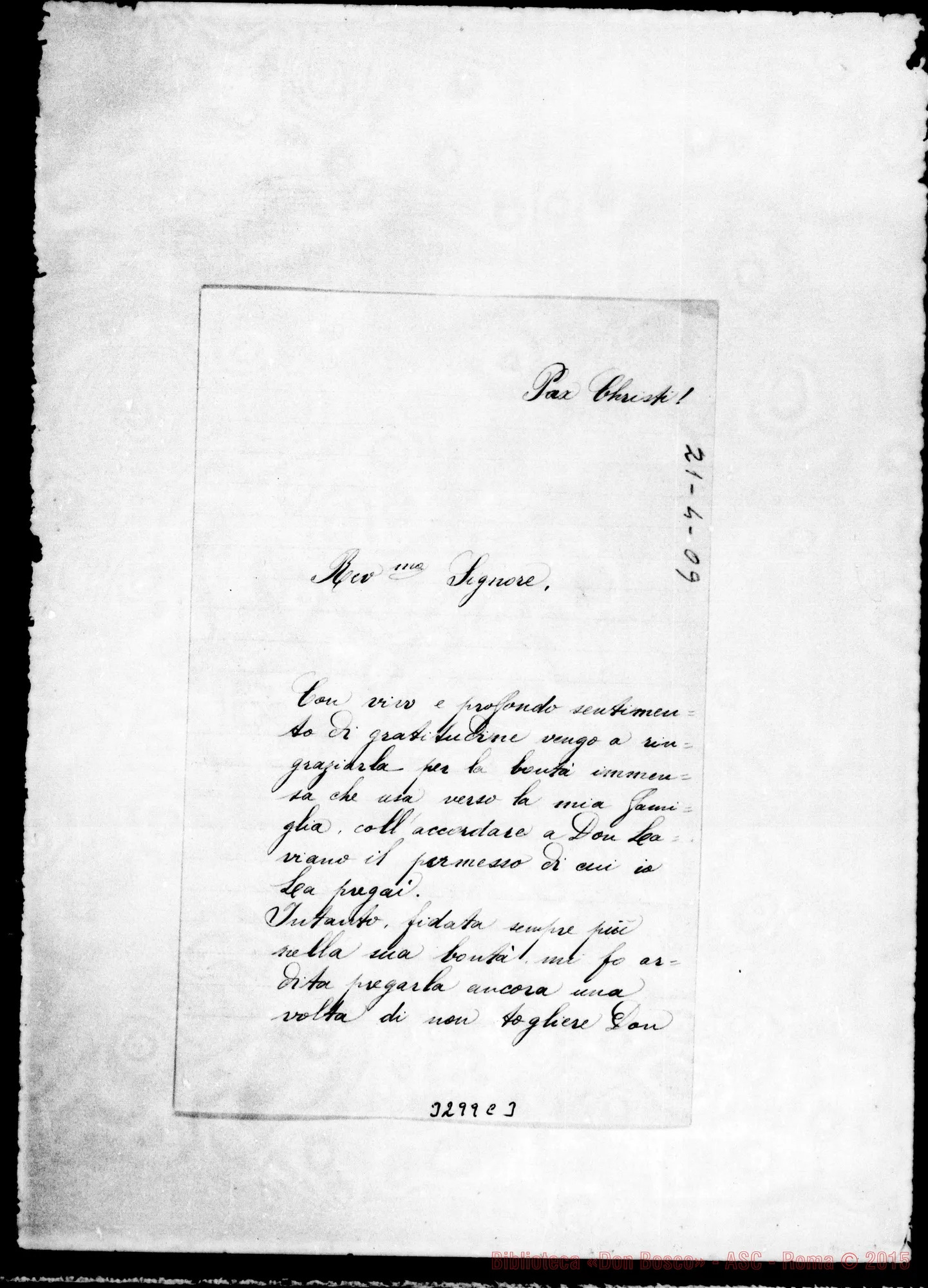 Fotogramma C 3 — Sig. Antonietta Genna-Rev.do Sig. Marsala, 21-04-1909