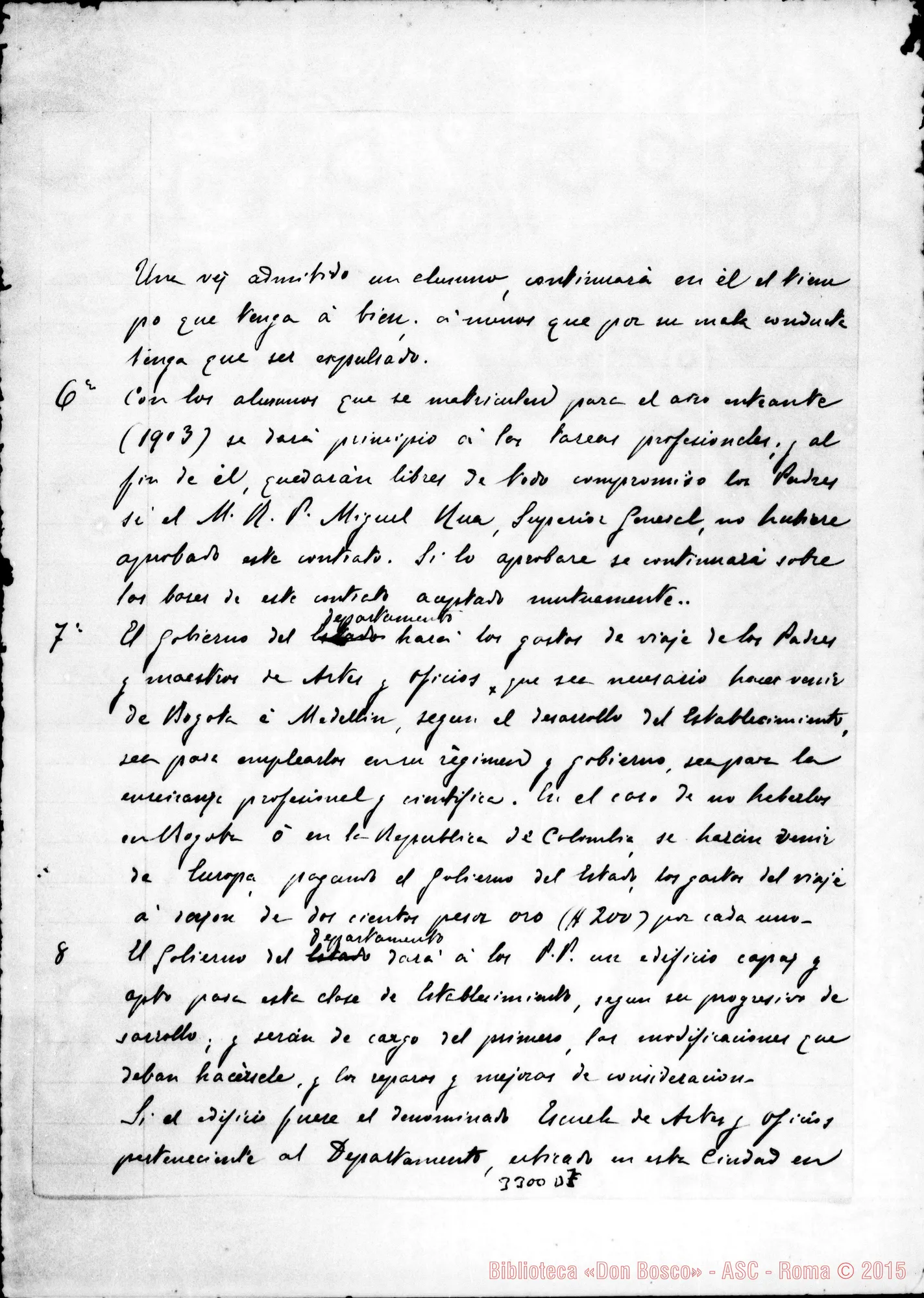 Fotogramma D 7 — Progetto di contratto. Dicembre 1902