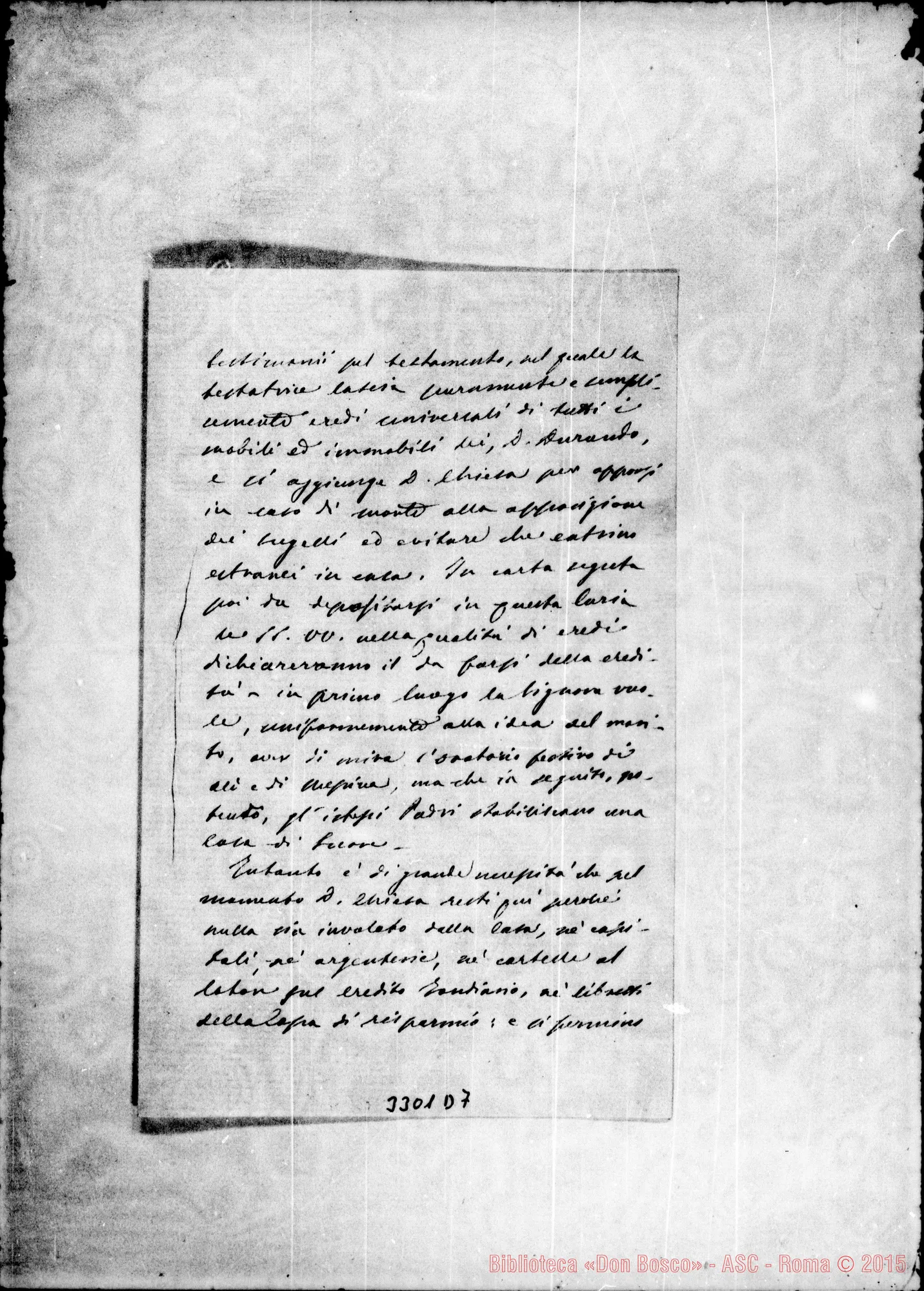 Fotogramma D 7 — Mons. Guarino-Don Rua. Messina, 24-04-1884 Autogr. Rua