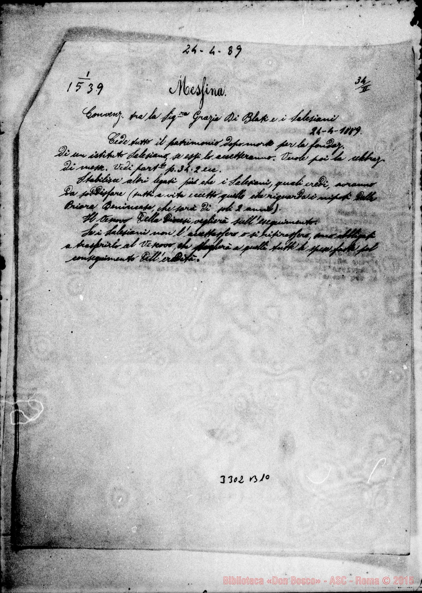 Fotogramma B 10 — Convenzioni. Copia