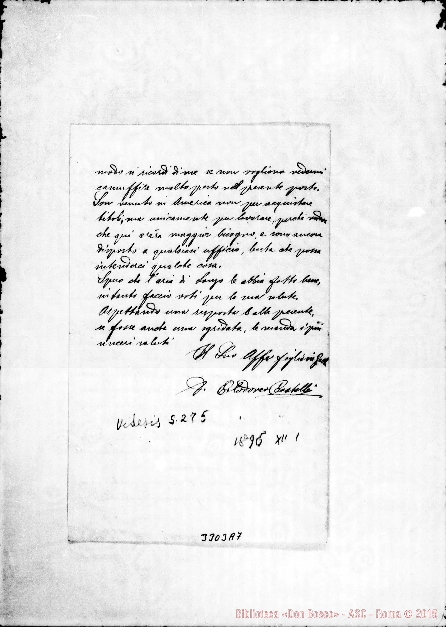 Fotogramma A 7 — Clodoveo Castelli-Don Lazzero. Messina, 6-10-1896