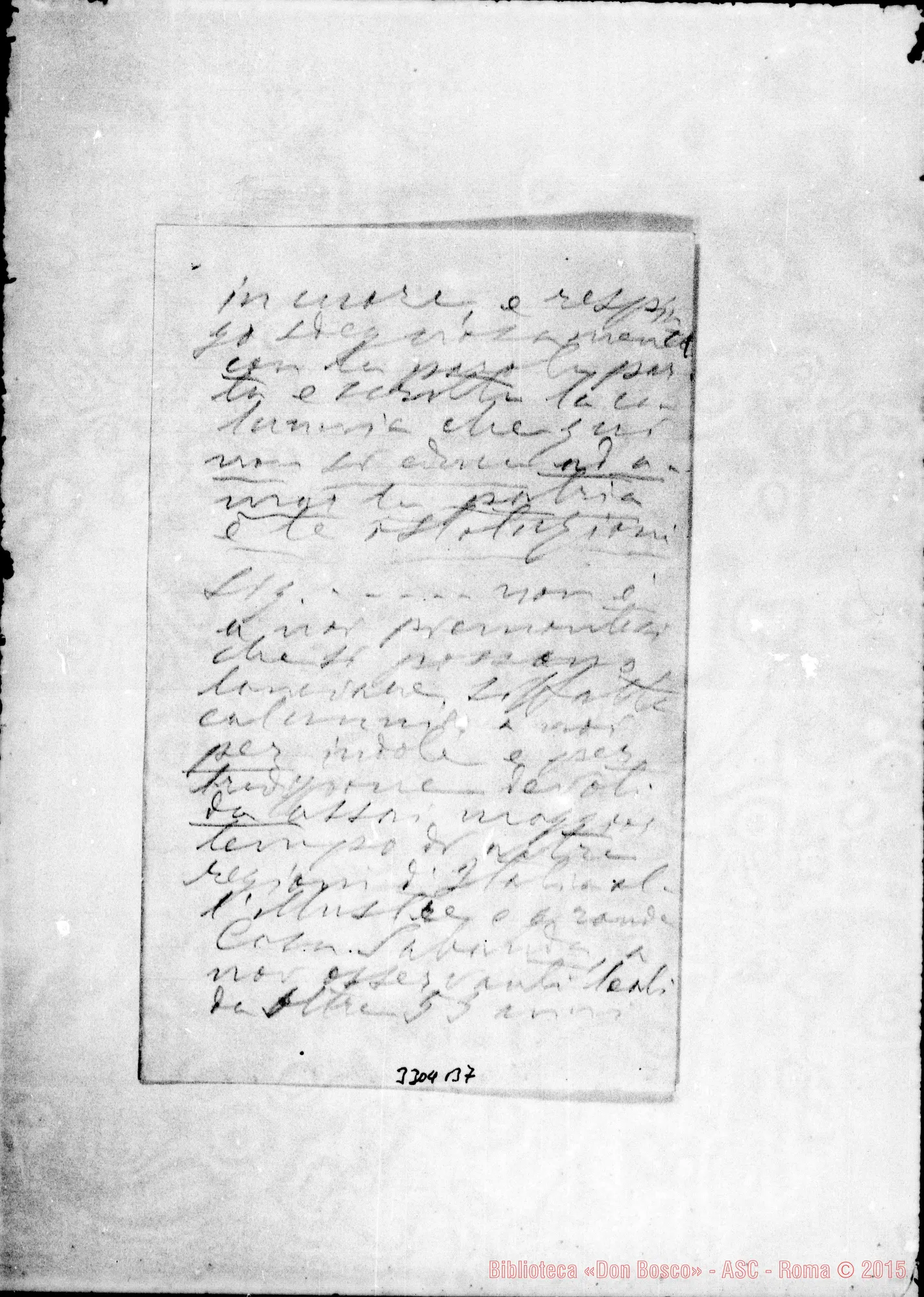 Fotogramma B 7 — Don Cerruti-Don Lovisolo. Minuta di lettera A matita, il 23-07-1901