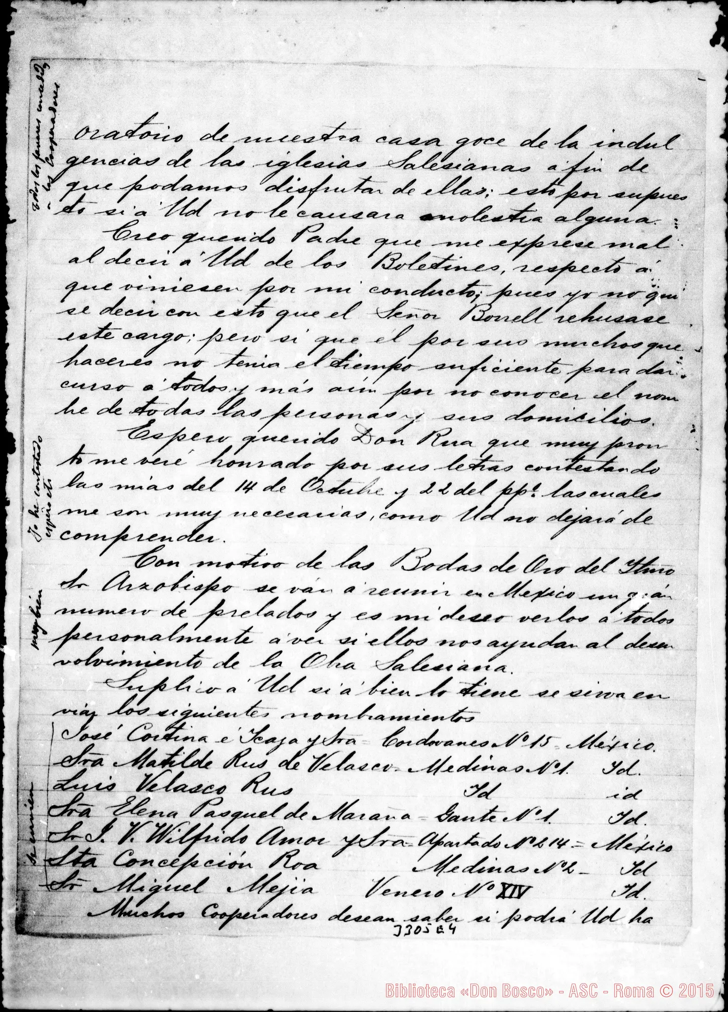 Fotogramma E 4 — Angel G. de Lascurain-Don Rua. México, 5-12-1889 Autogr. Rua
