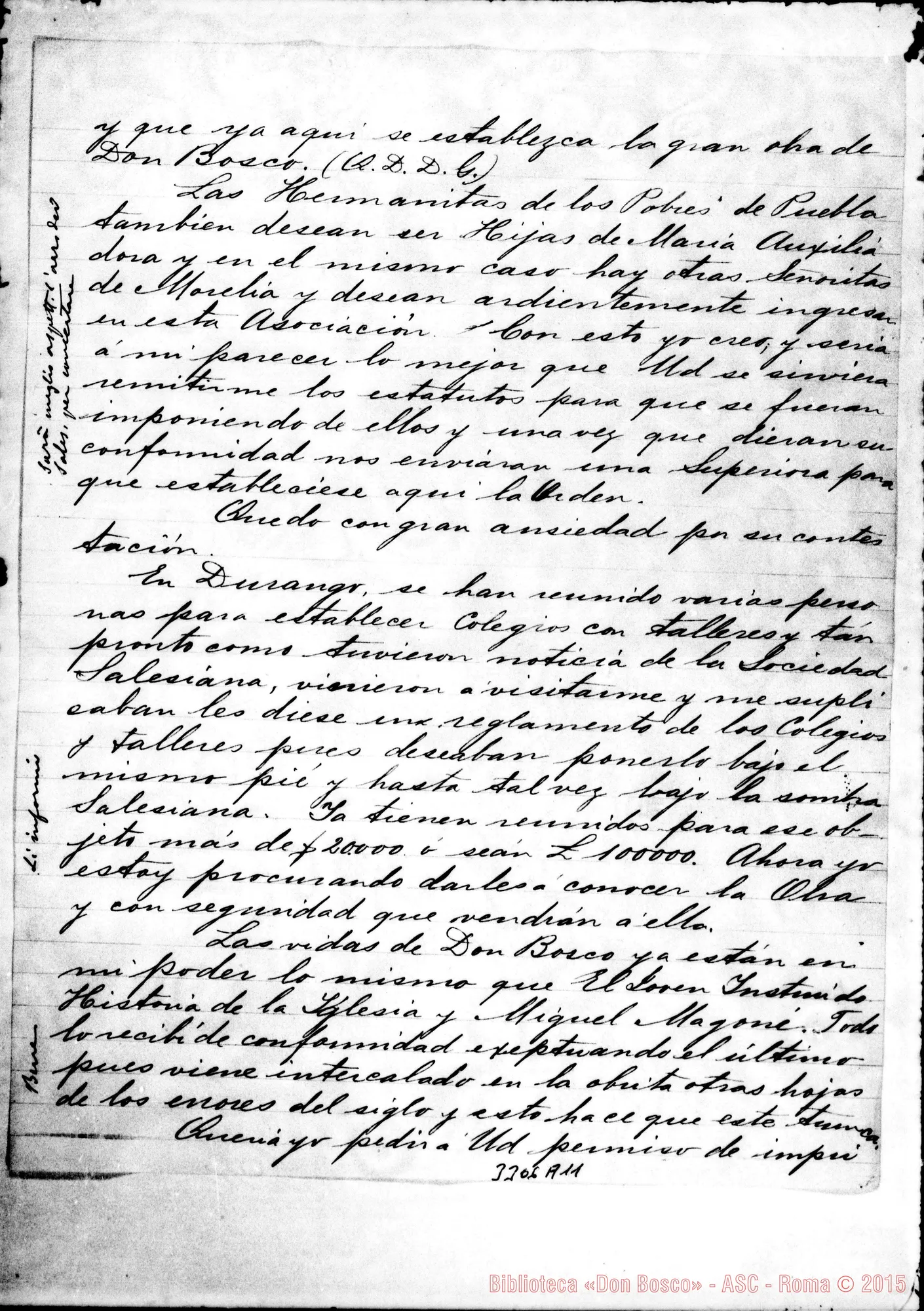 Fotogramma A 11 — Angel G. de Lascurain-Don Rua. México, 28-02-1890 Autogr. Rua