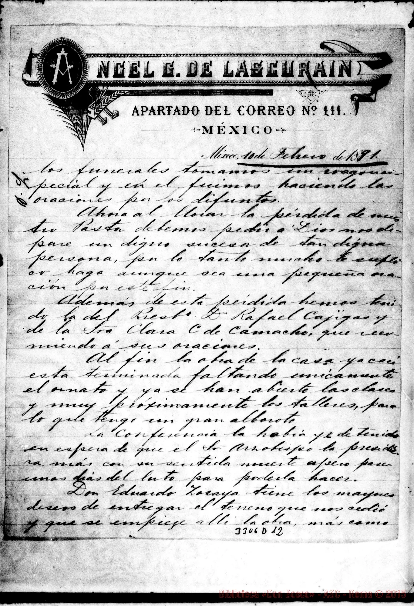 Fotogramma D 12 — Angel G. de Lascurain-Don Rua. México, 10-02-1891