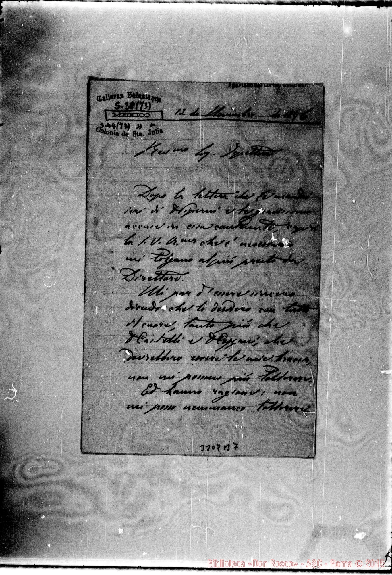 Fotogramma B 7 — Don Piccono-Ispettore. México, 13-11-1896